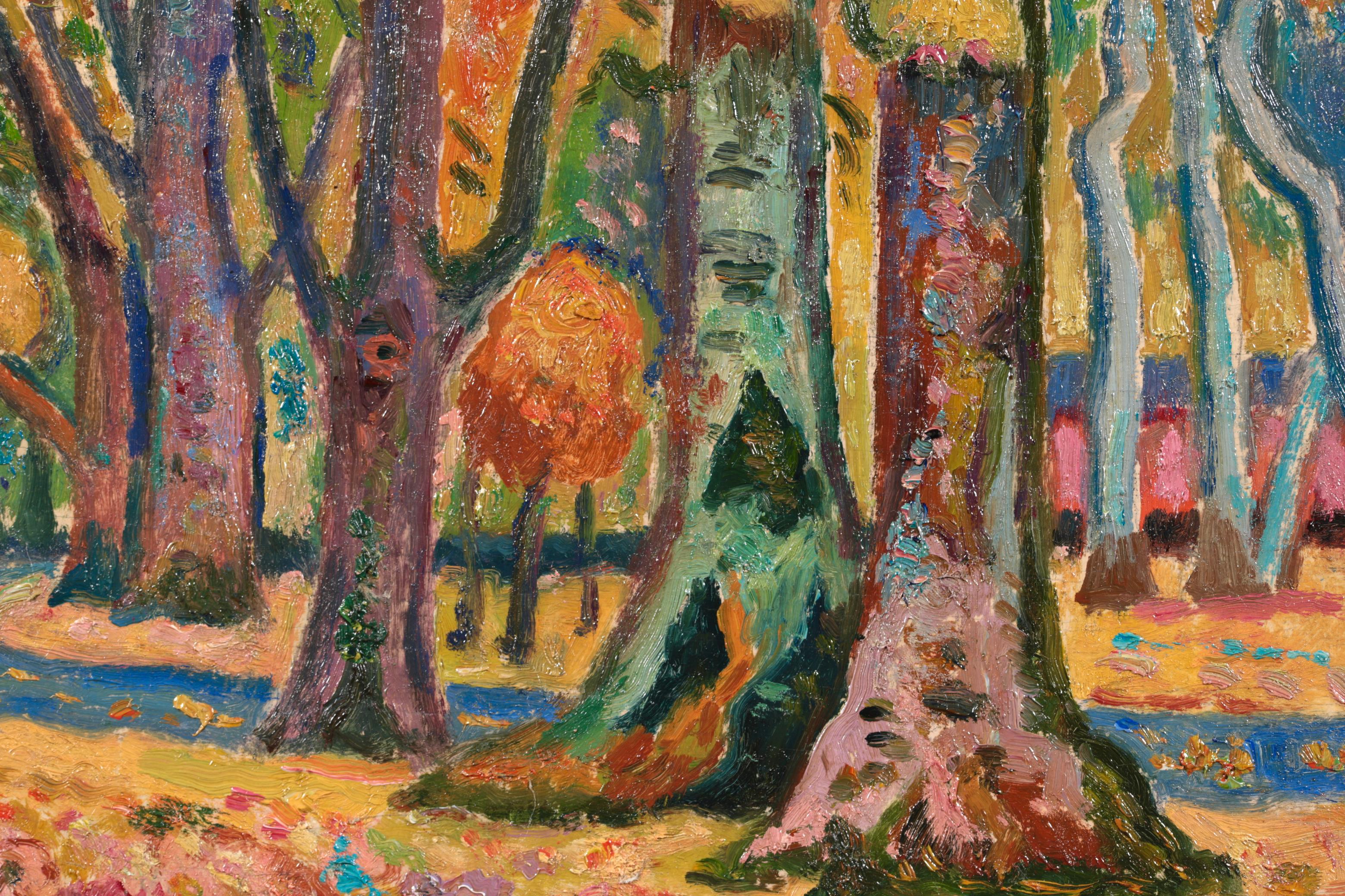 Honfleur - Paesaggio post impressionista dipinto a olio da Henri de Saint-Delis 5