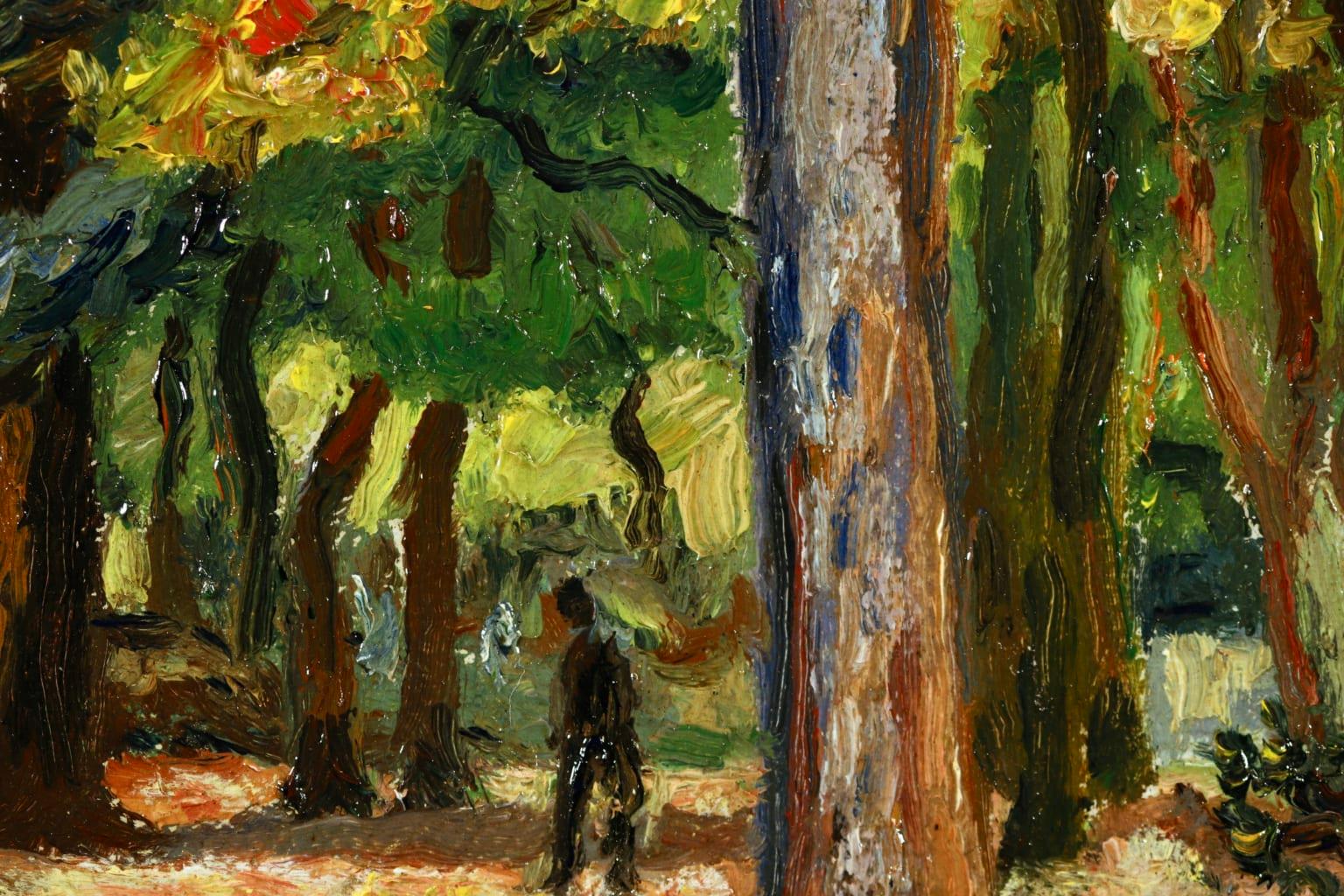 Woodland - Huile post-impressionniste, figure dans un paysage d'Henri de Saint-Delis 1