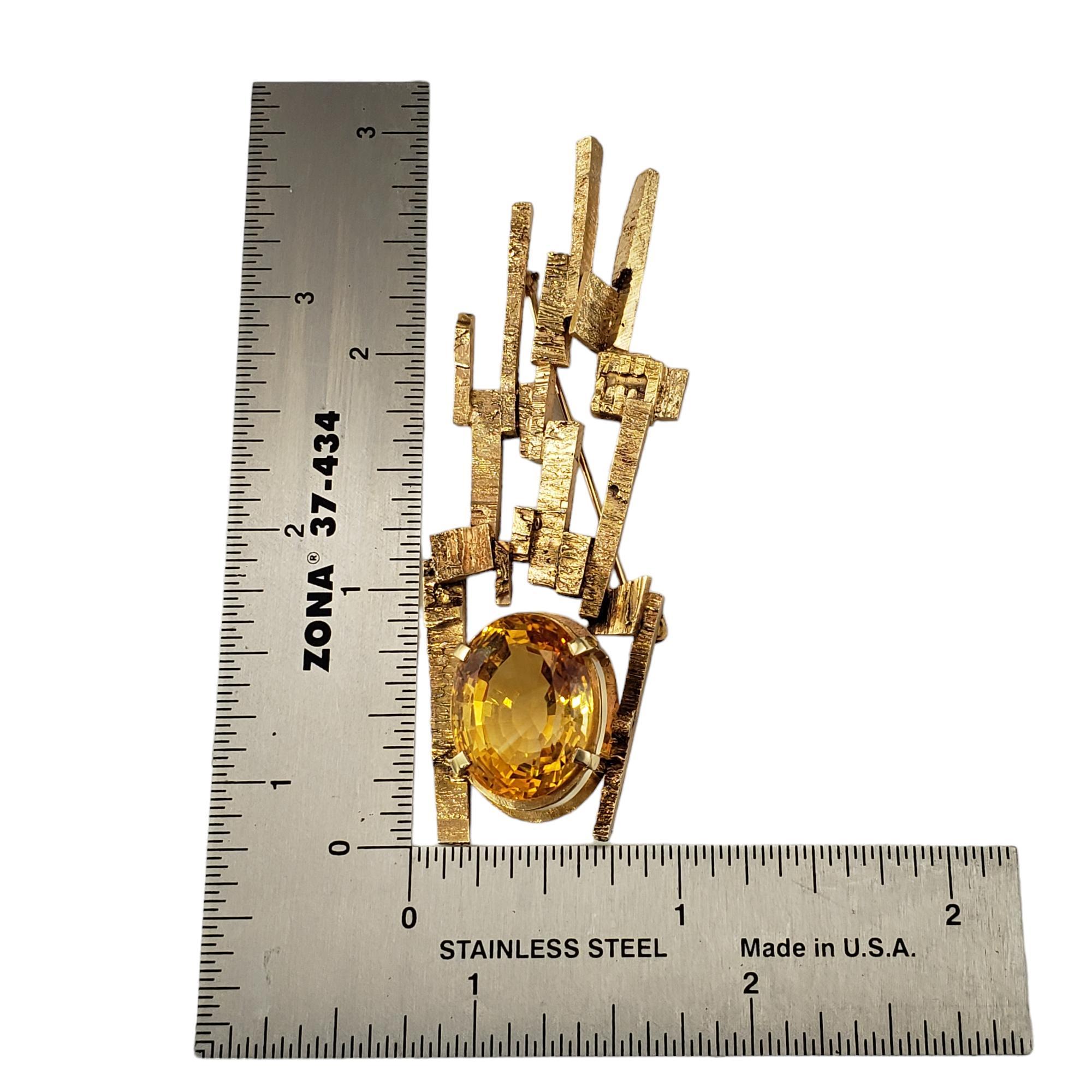 Henri Lighton 14 Karat Yellow Gold and Citrine Comet Brooch #17824 For Sale 2
