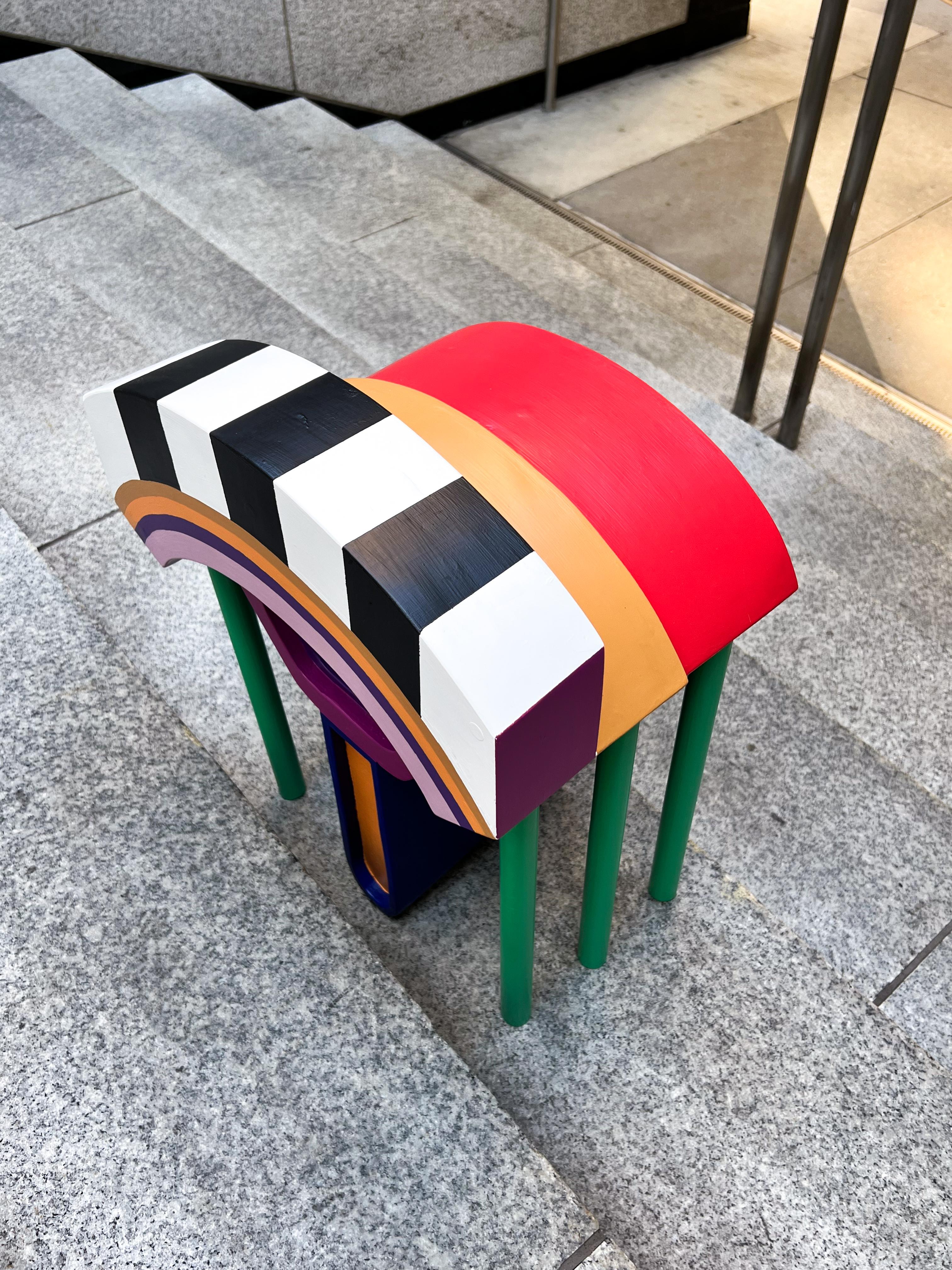 The stool, which is part of a larger collection called Playground, intensifies your emotions, using its contrast in forms and colors, and urges you to stop, wander around it, and take a seat, maybe! Henri is part of the Sweet Gathering
