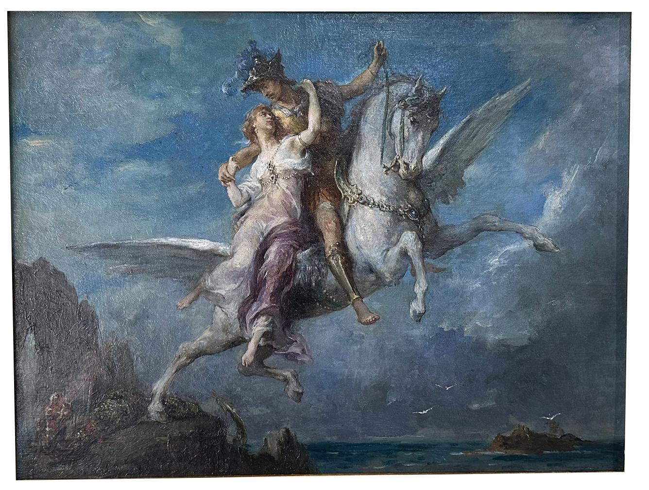 Mercury Leading Psyche to Heaven - Painting by Henri-Léopold Lévy