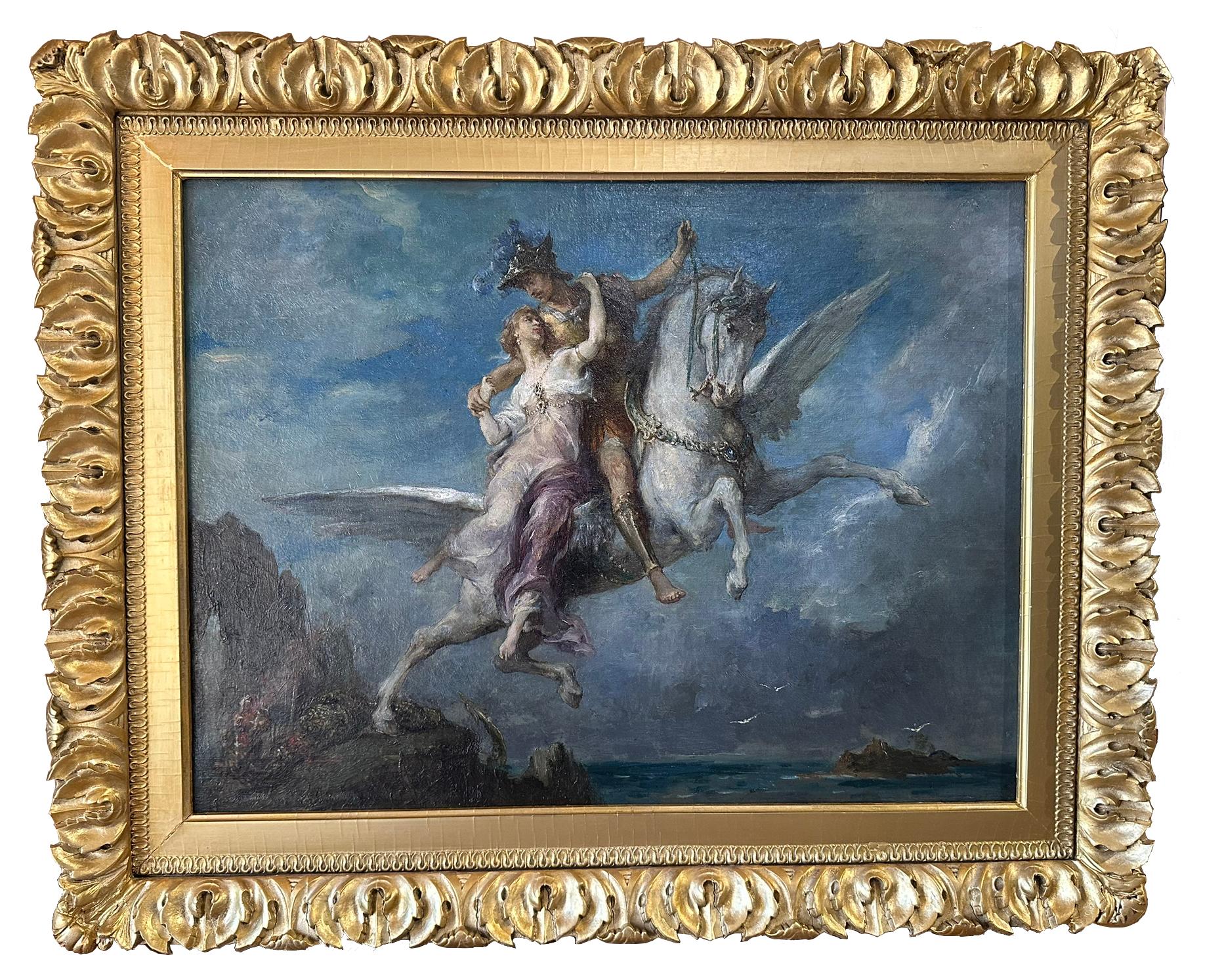 Henri-Léopold Lévy Figurative Painting - Mercury Leading Psyche to Heaven