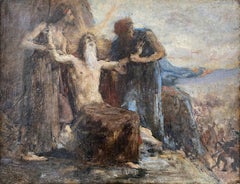 Mythological scene, study for the Prize of Rome 1864, French academism, Homer