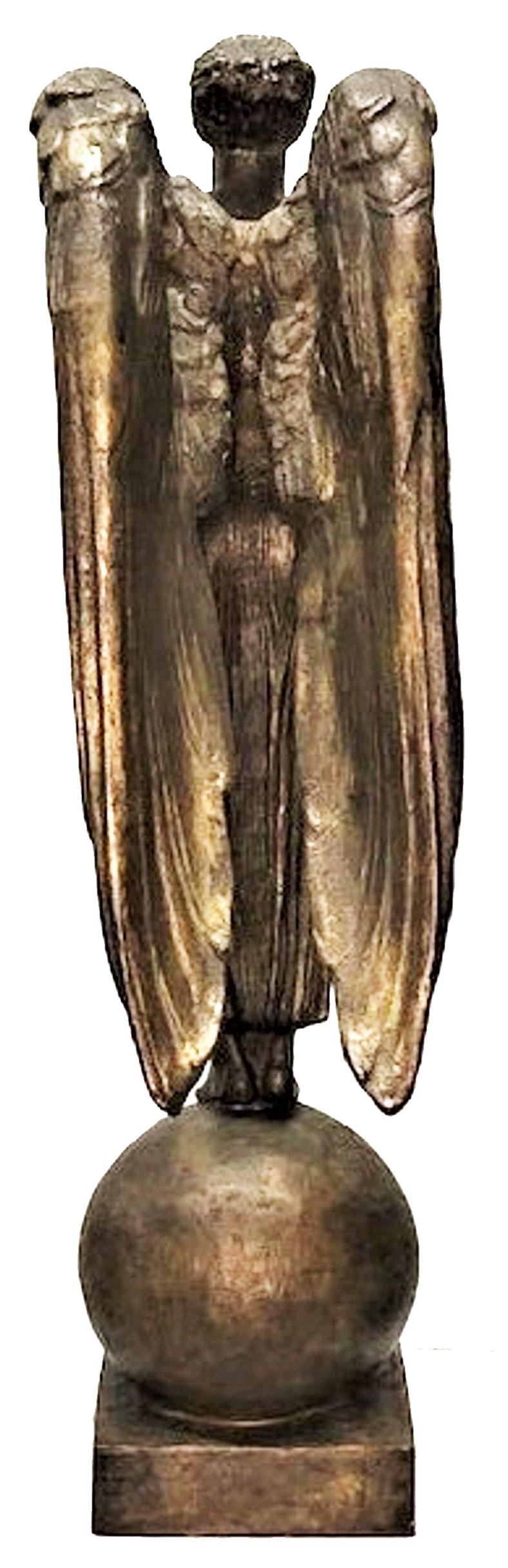 Patiné Henri Louis Bouchard, La victoire de Bogota, sculpture en bronze Art déco, vers 1925 en vente