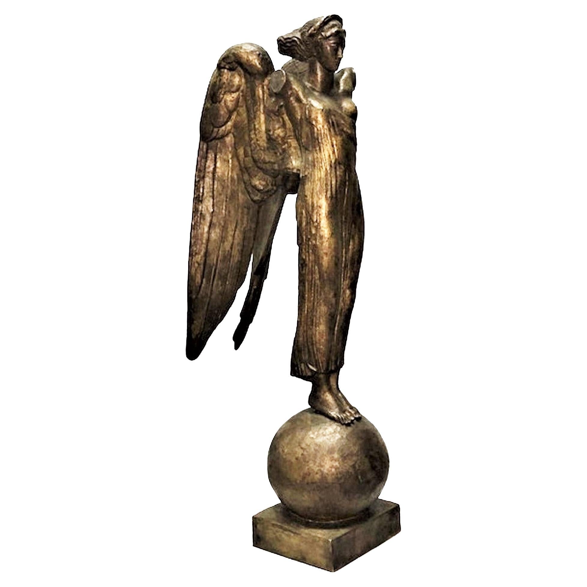 Henri Louis Bouchard, Der Sieg von Bogota, Art déco-Bronzeskulptur, ca. 1925