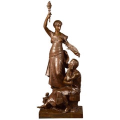 Henri Louis Levasseur, Bronze Sculpture "Gloire Au Travail", 1870