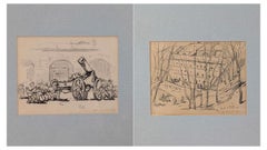Henri-Lucien Cheffer Wartime Pencil Studies of French Artillery, 1914