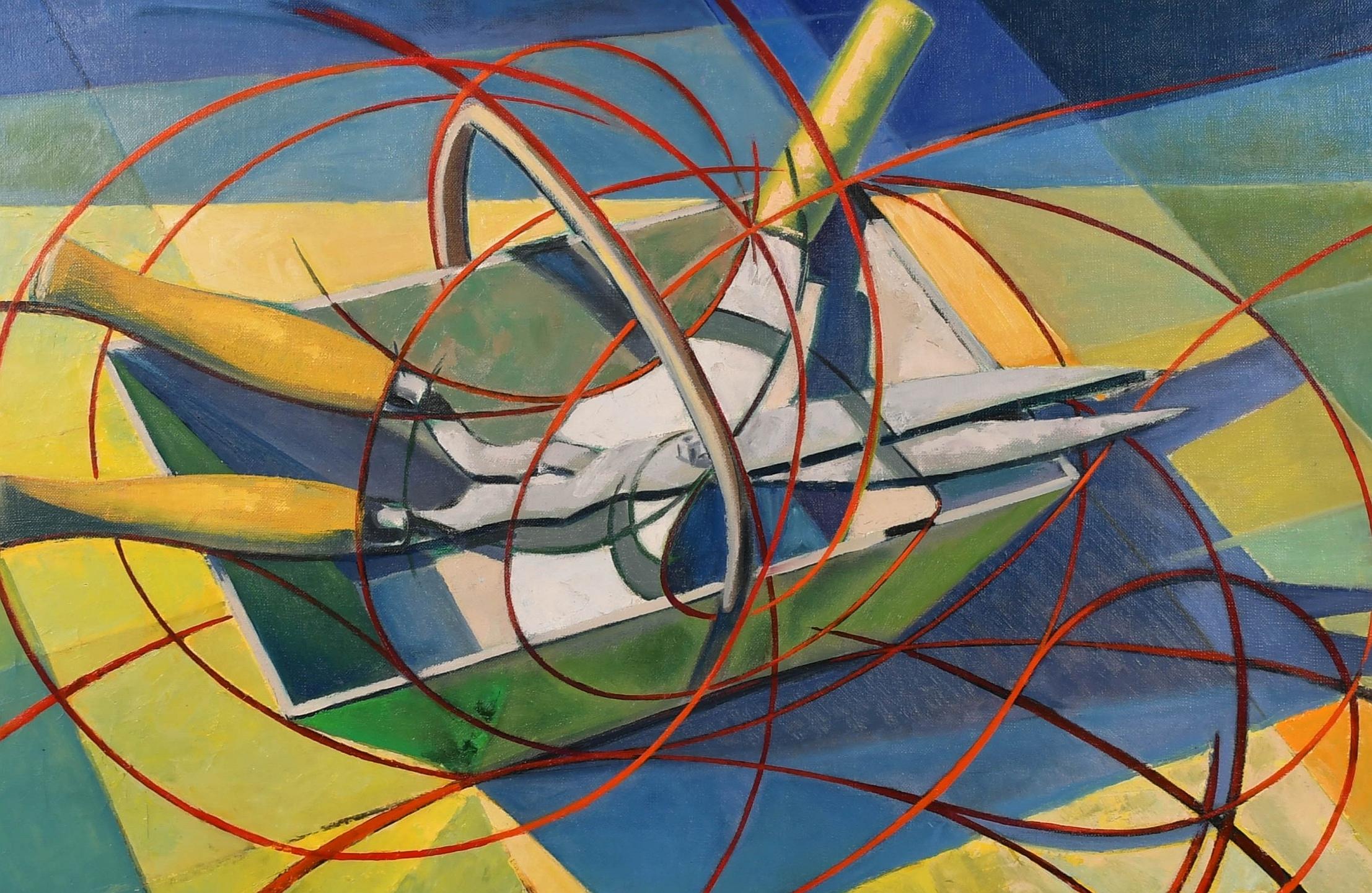 Garden Trug & Shears - Huge 20th Century French Garden Still Life Oil Painting For Sale 1