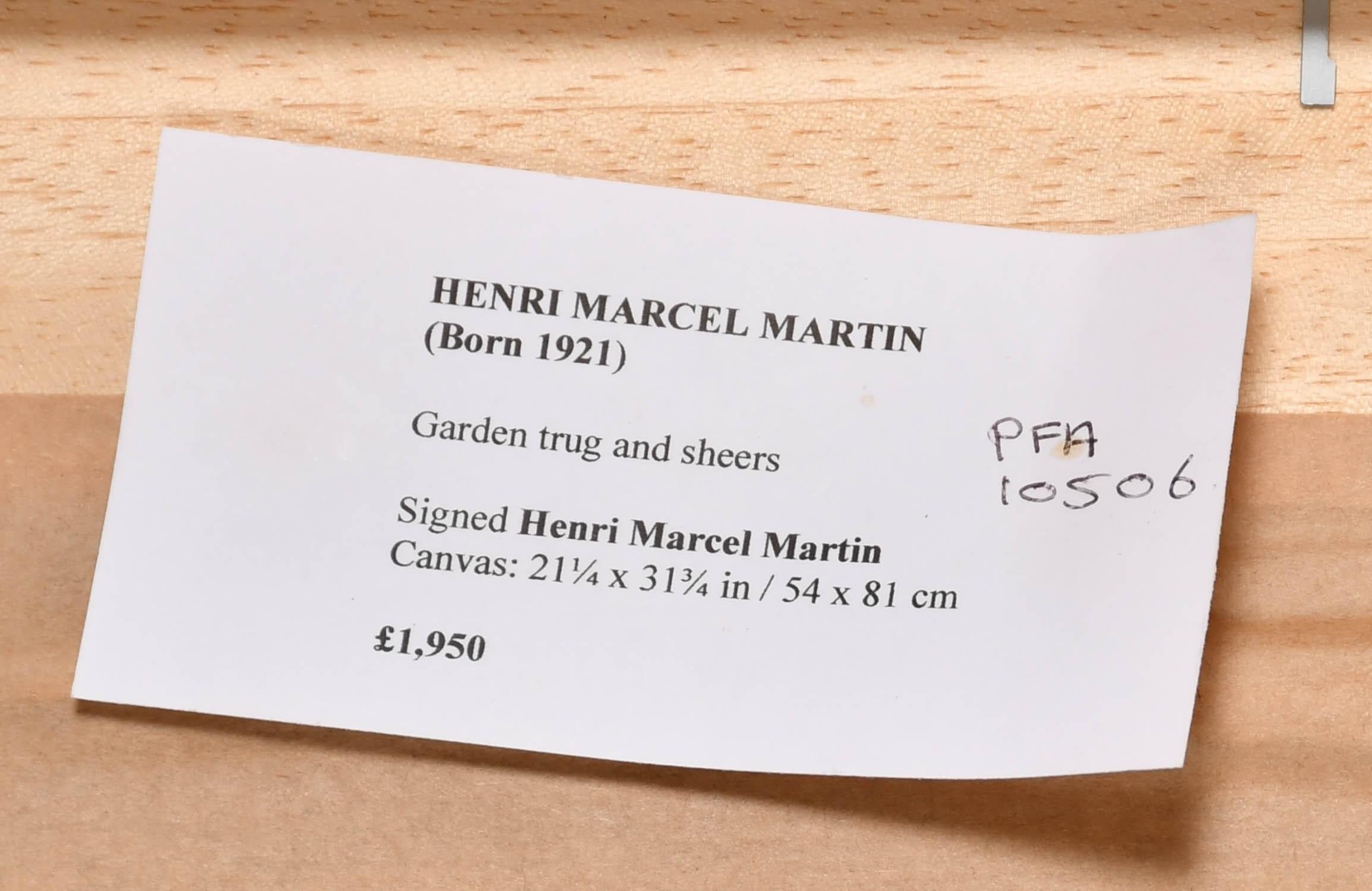 Garden Trug & Shears - Huge 20th Century French Garden Still Life Oil Painting For Sale 4