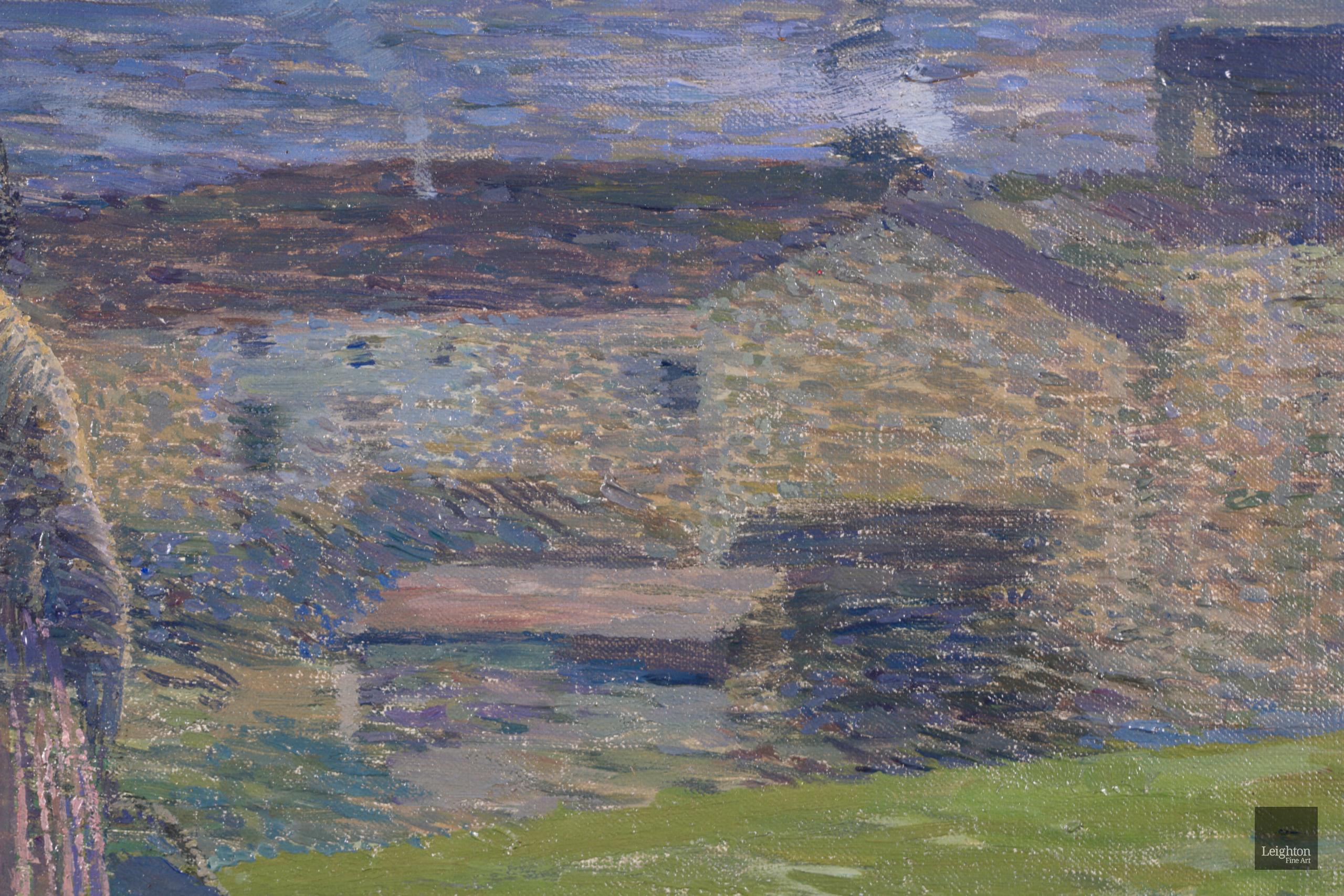 Evening - Post Impressionist Divisionist Oil Figures in Landscape - Henri Martin 6
