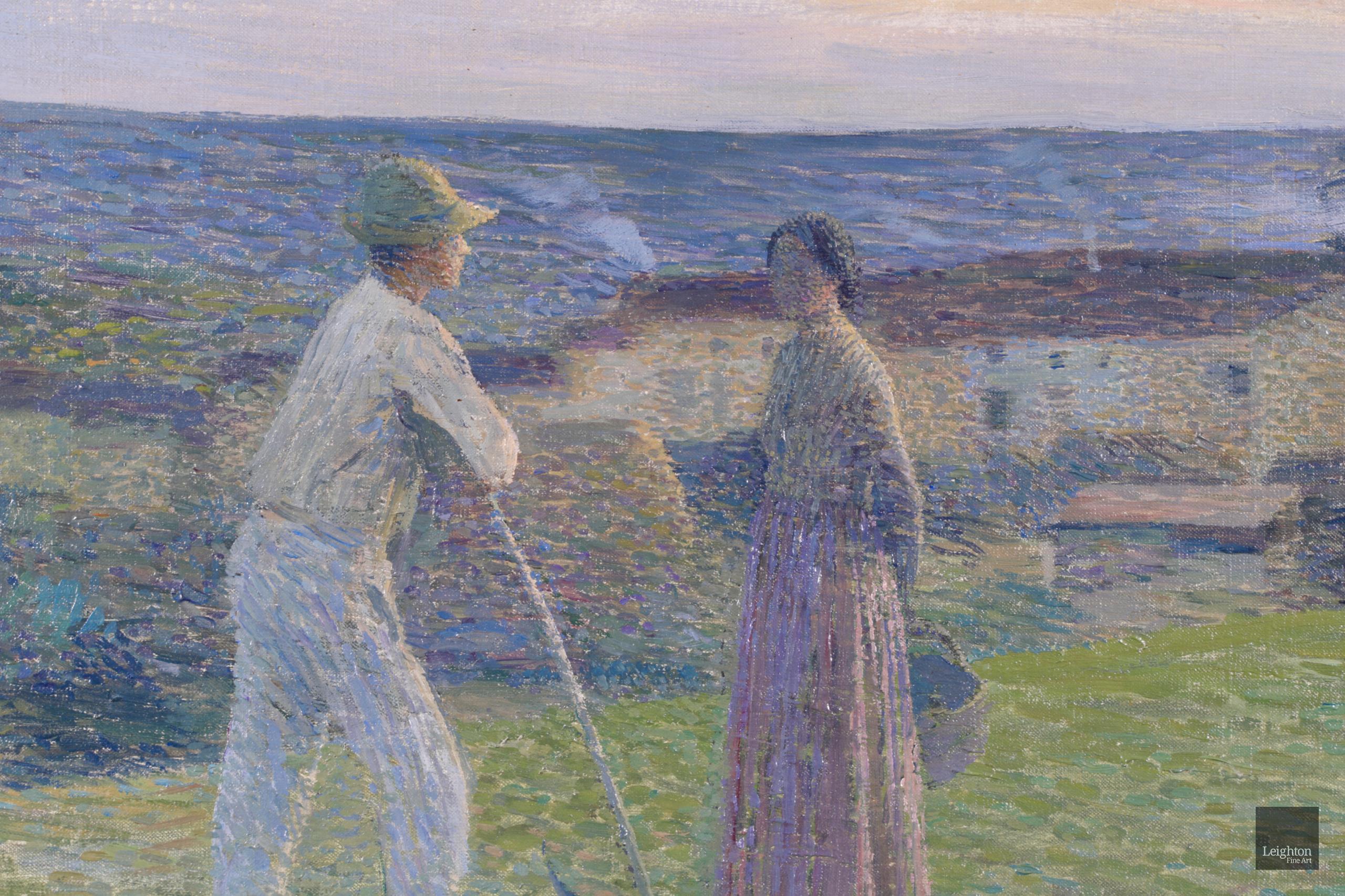 Evening - Post Impressionist Divisionist Oil Figures in Landscape - Henri Martin 1