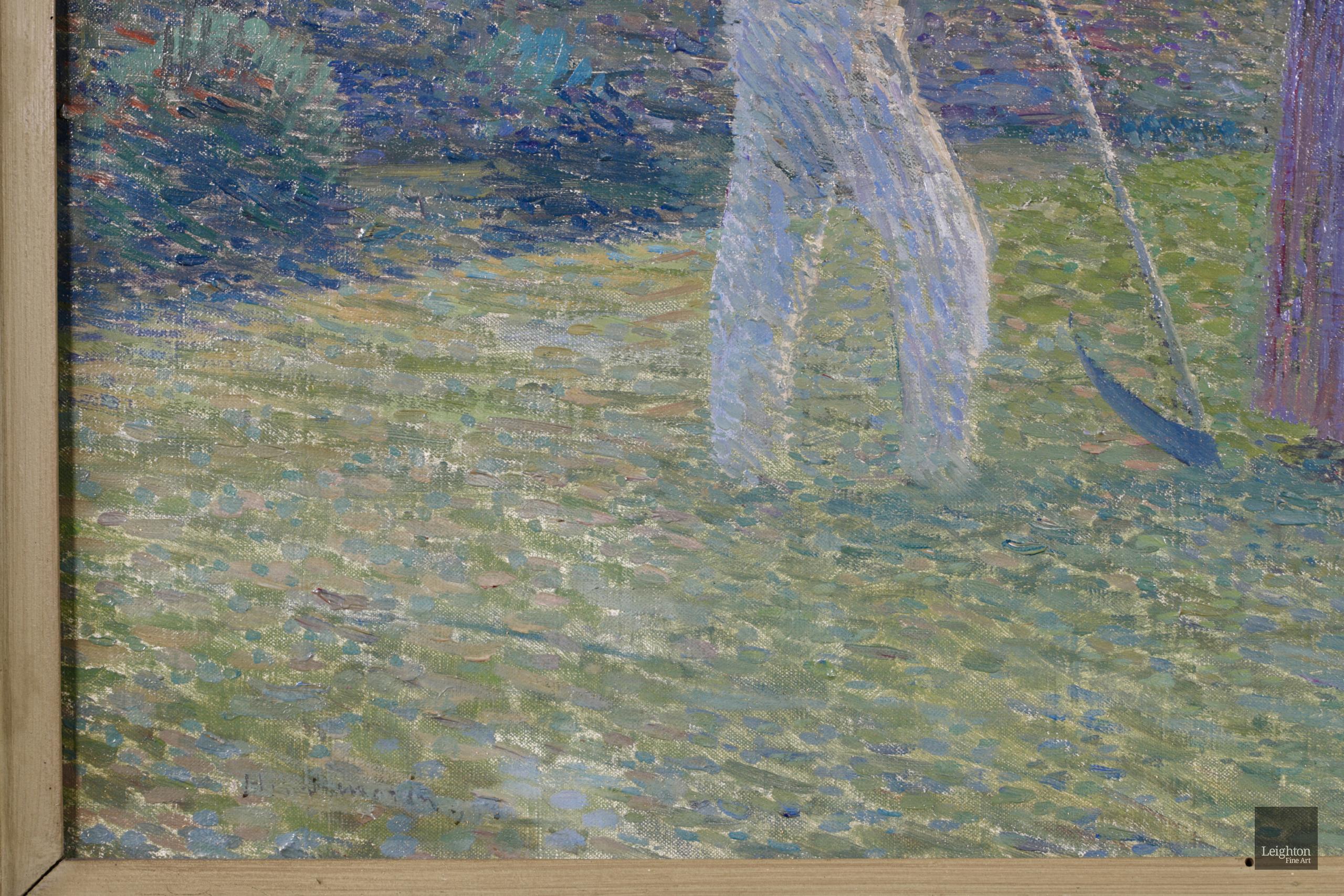 Evening - Post Impressionist Divisionist Oil Figures in Landscape - Henri Martin 2