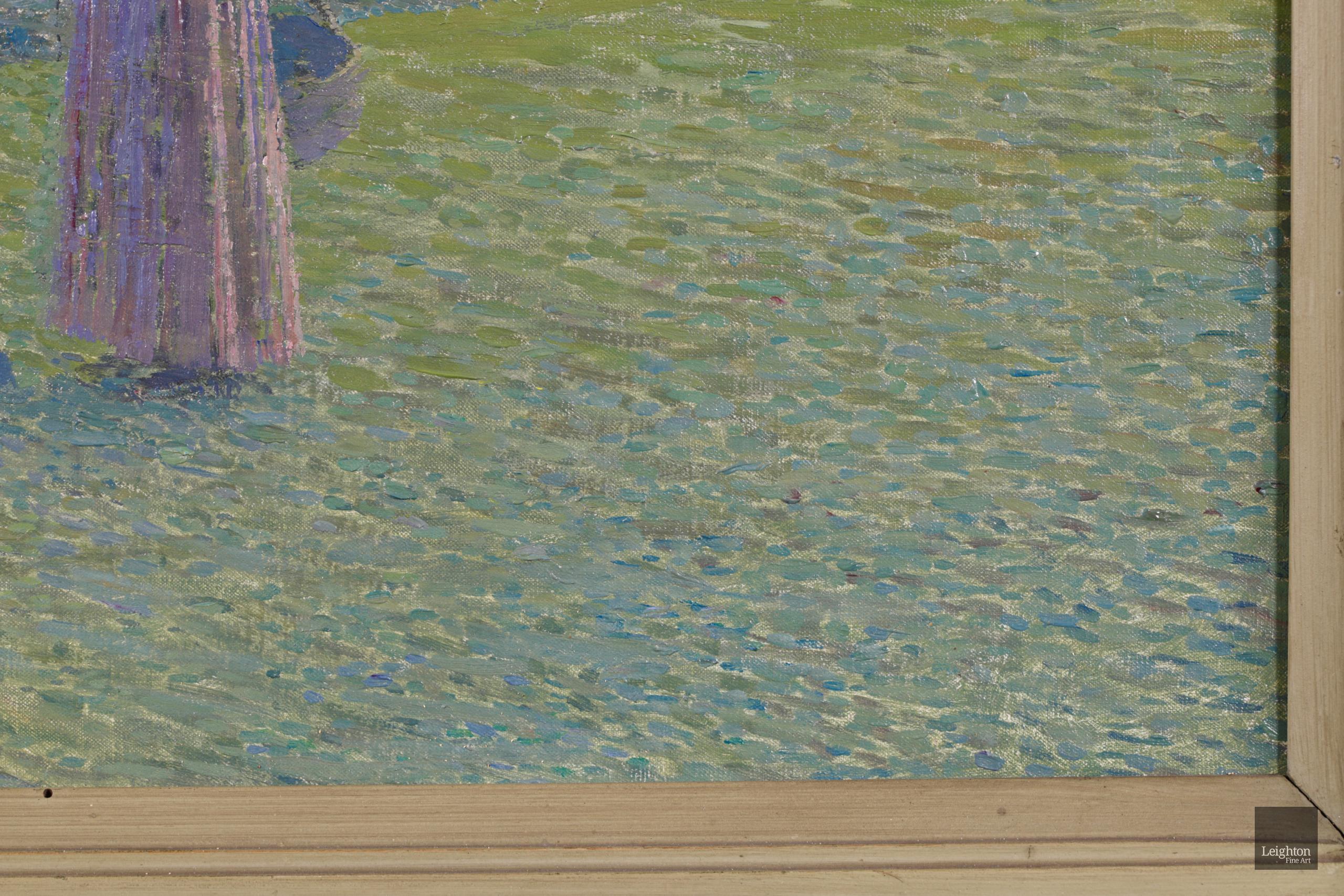 Evening - Post Impressionist Divisionist Oil Figures in Landscape - Henri Martin 3