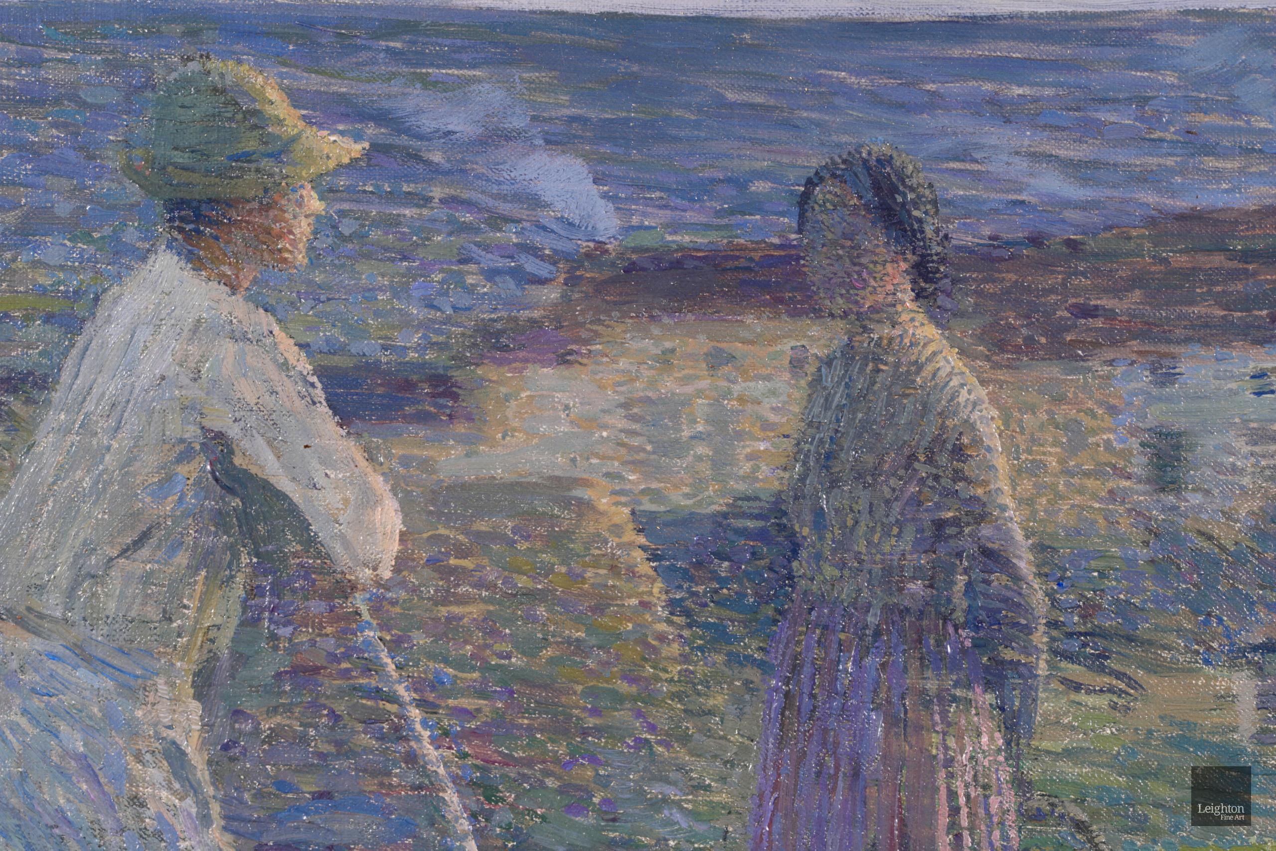 Evening - Post Impressionist Divisionist Oil Figures in Landscape - Henri Martin 5