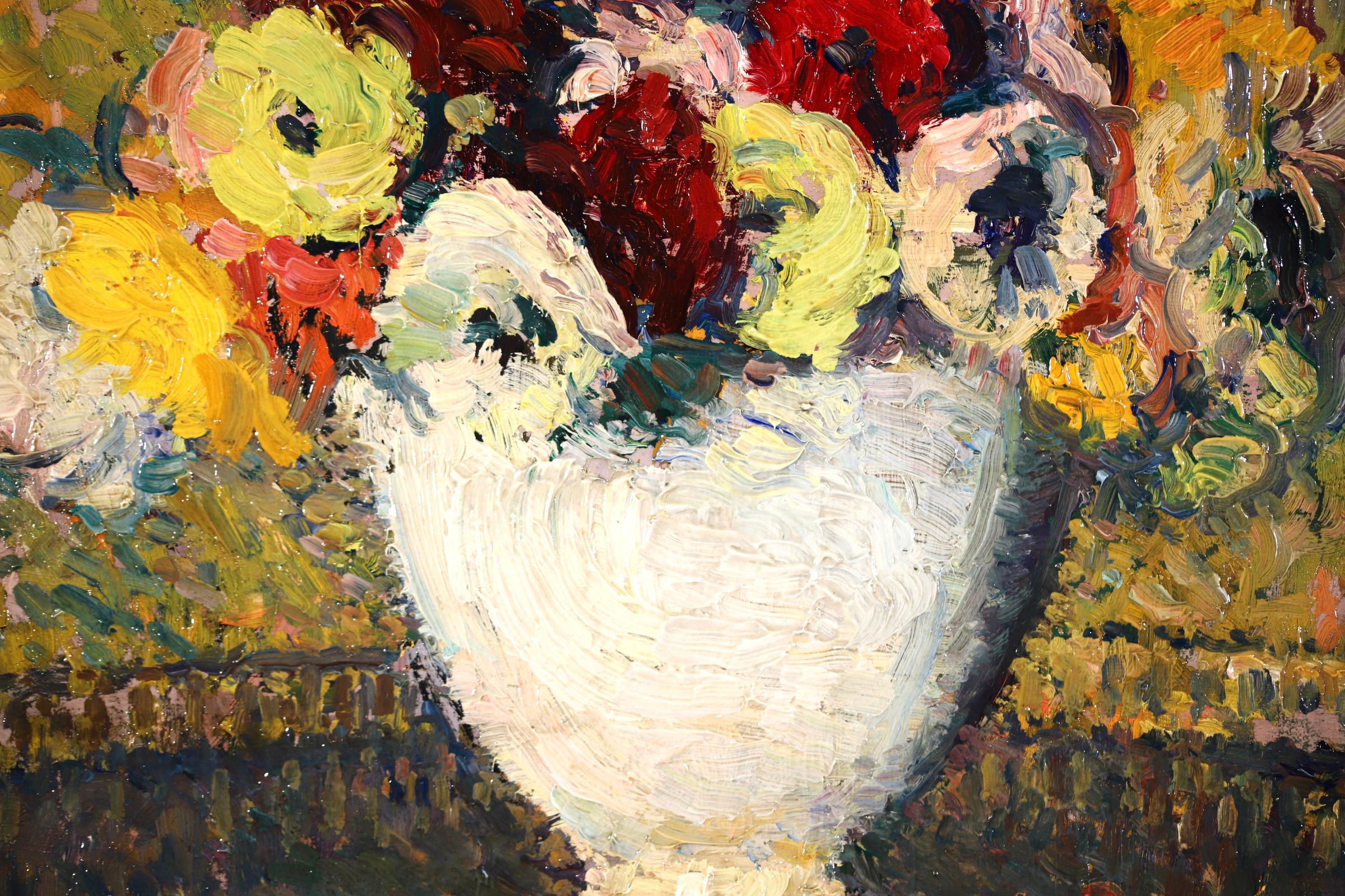 Fleurs - 19th Century Oil, Post Impressionist Still Life Flowers by Henri Martin 6