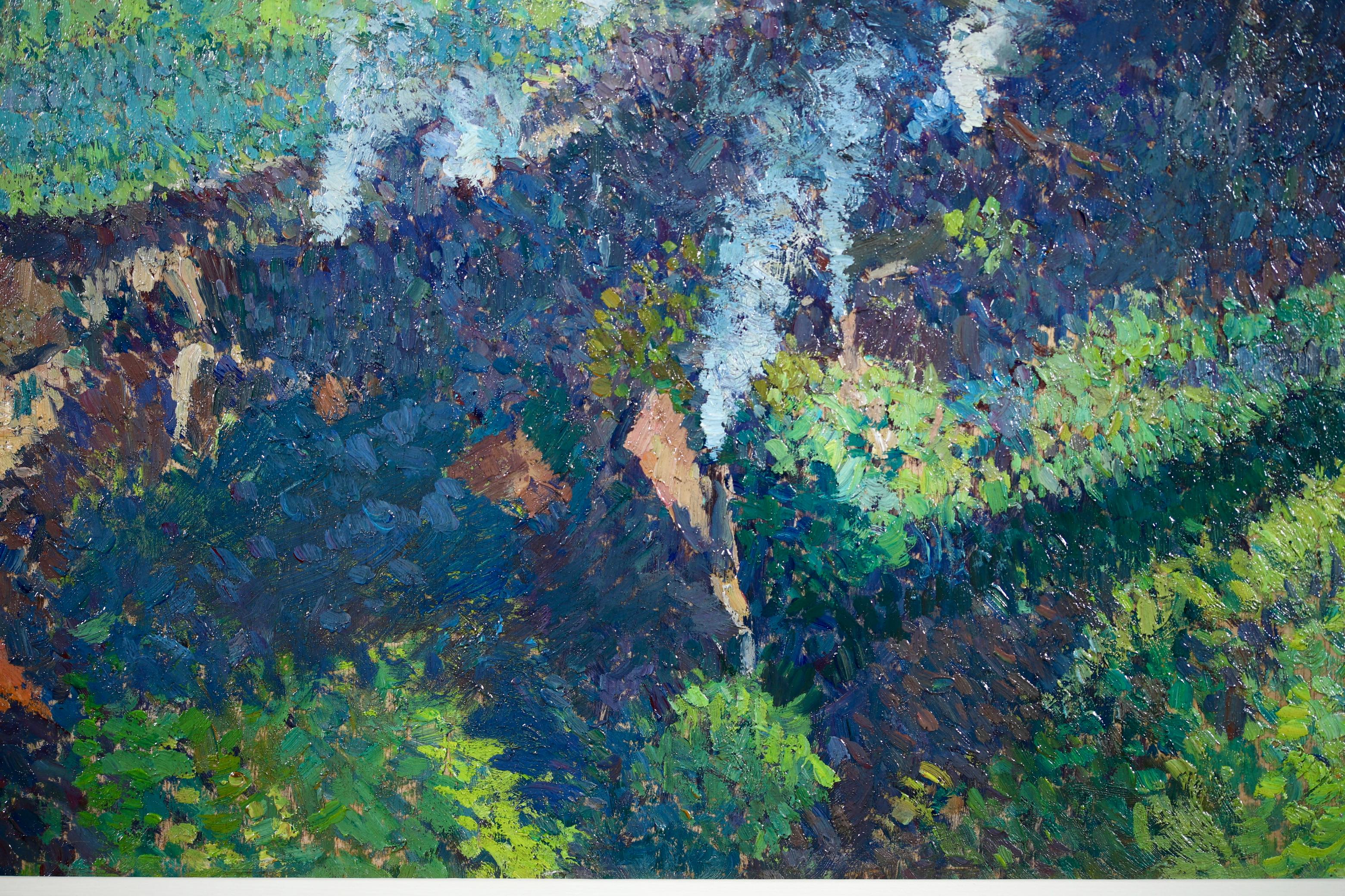 Huile de paysage pointilliste post-impressionniste La Bastide du Vert, Henri Martin en vente 3