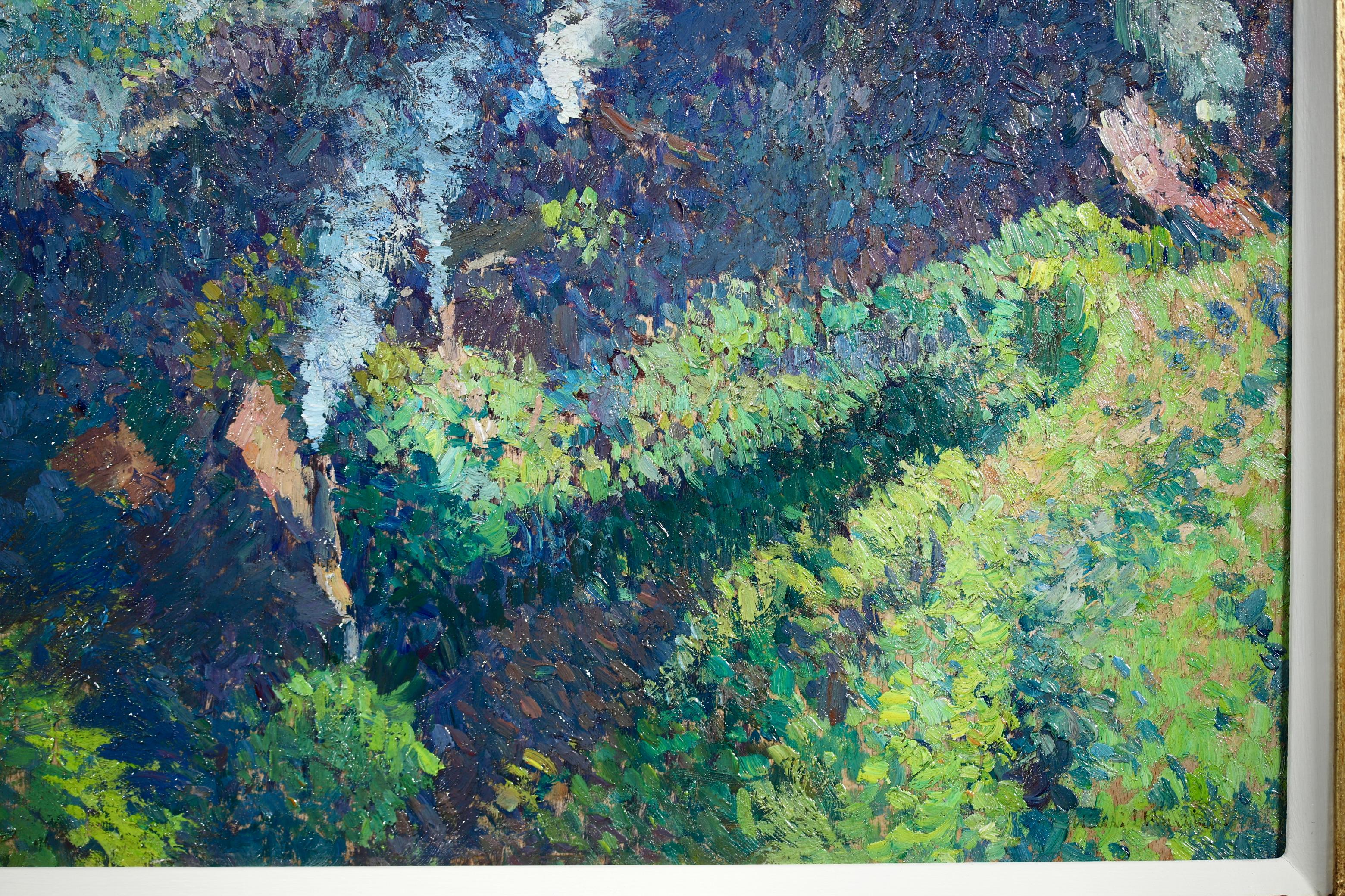 Huile de paysage pointilliste post-impressionniste La Bastide du Vert, Henri Martin en vente 5