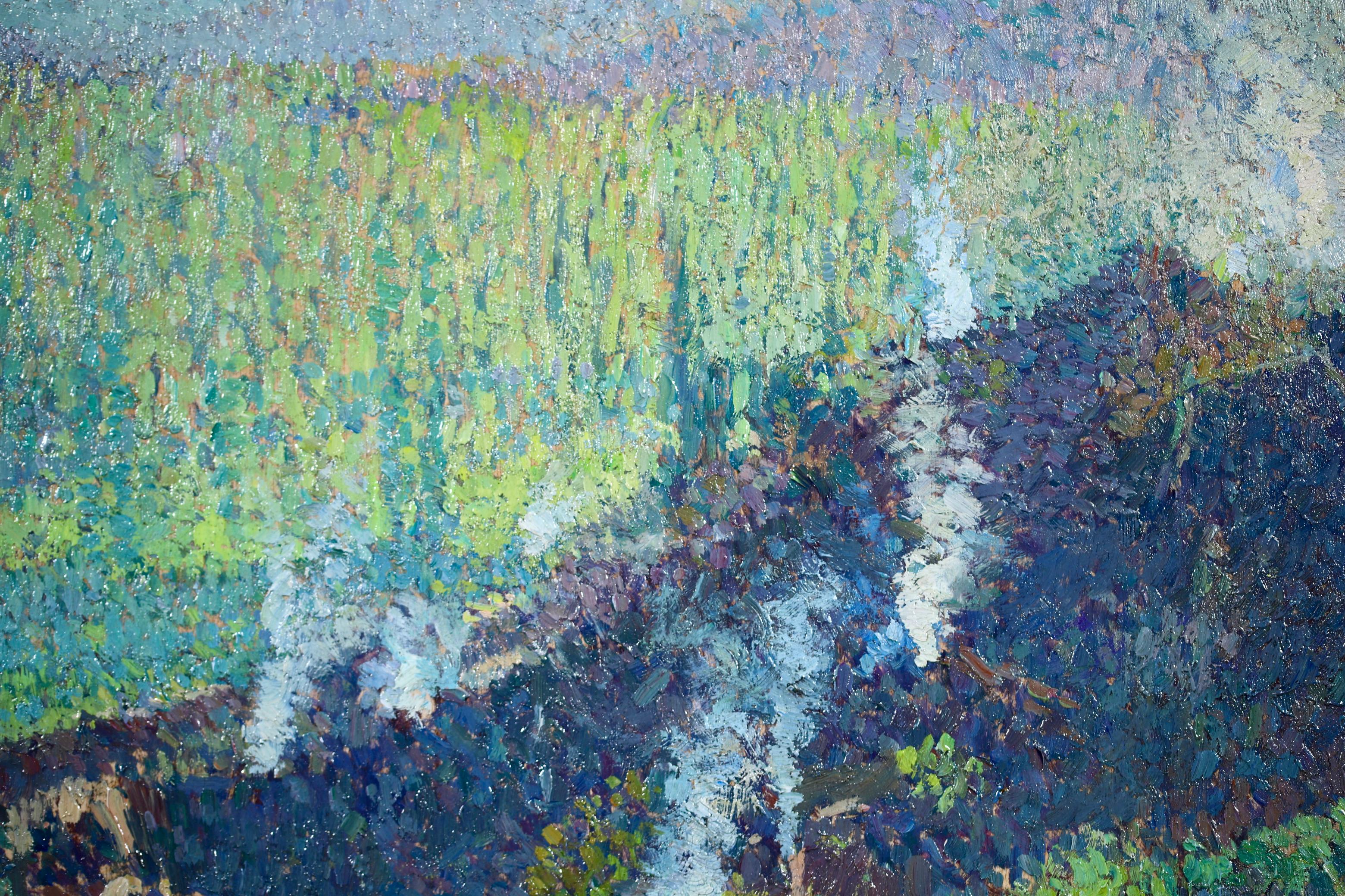 Huile de paysage pointilliste post-impressionniste La Bastide du Vert, Henri Martin en vente 6