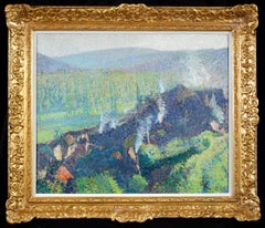 La Bastide du Vert - Post Impressionist Pointillist Landscape Oil - Henri Martin