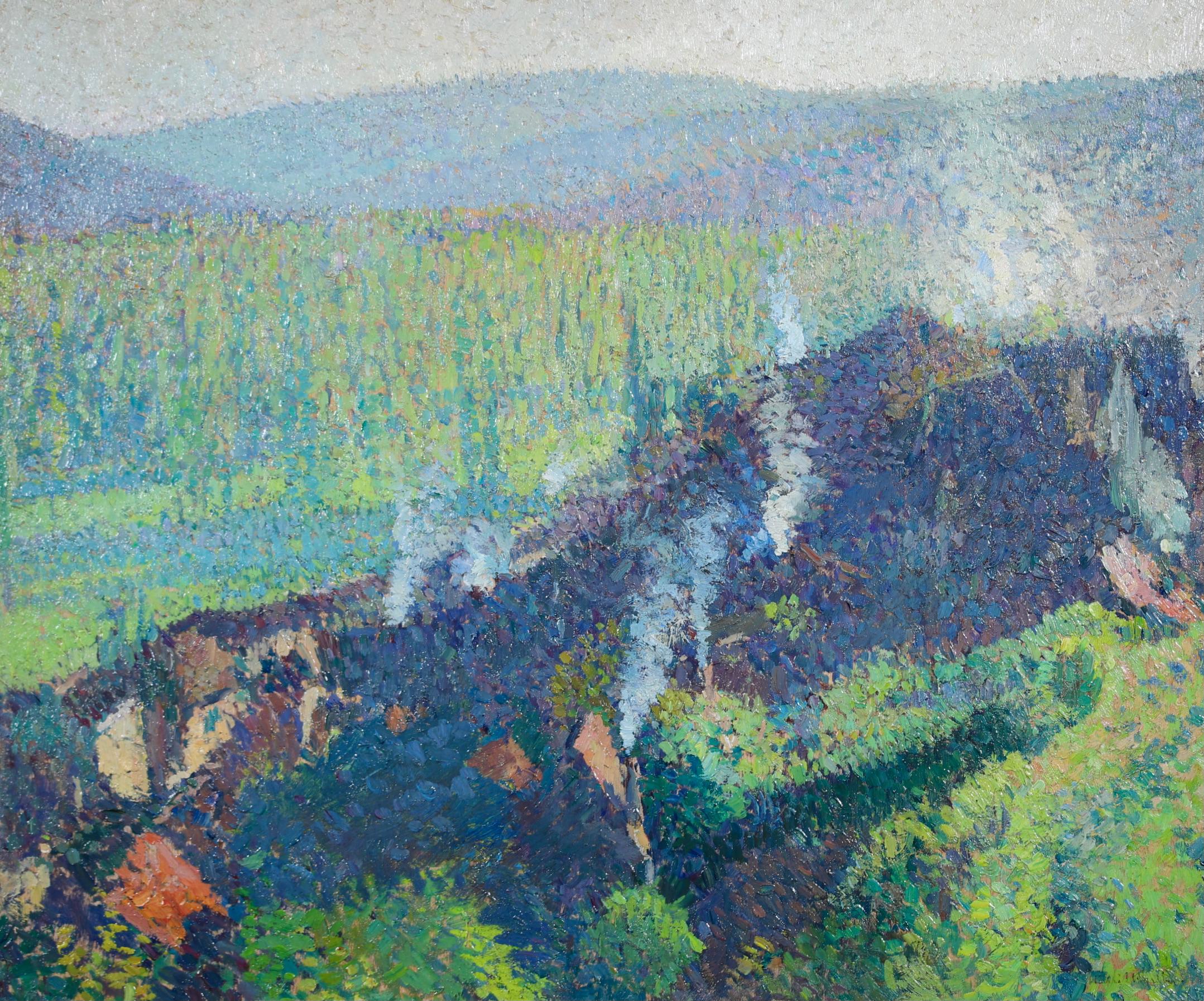 La Bastide du Vert - Post Impressionist Pointillist Landscape Oil - Henri Martin For Sale 1