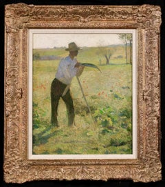 Le Faucher - Paisaje figurativo postimpresionista Óleo de Henri Martin