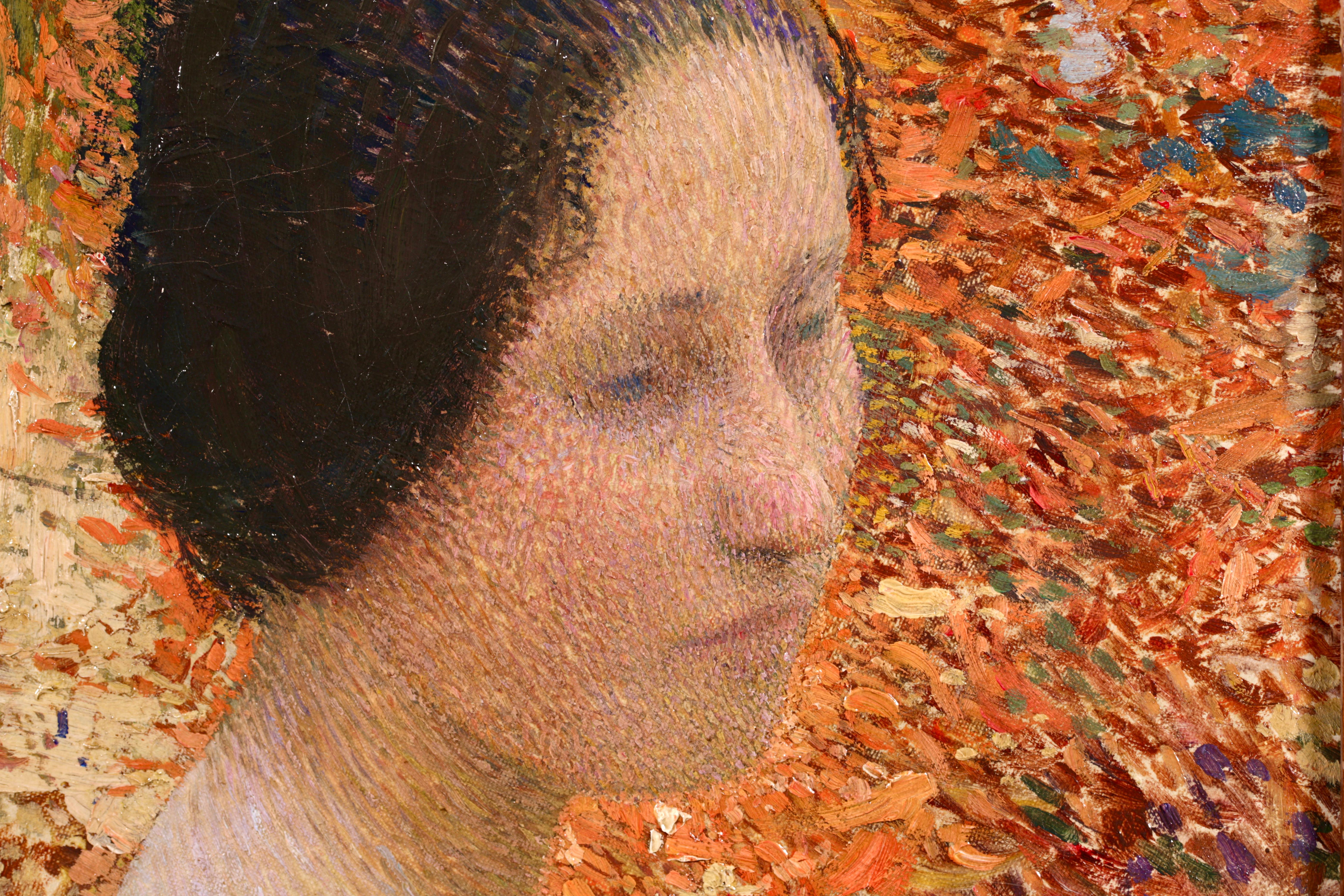 Portrait de Madame Martin - Post Impressionist Divisionist Oil by Henri Martin For Sale 6