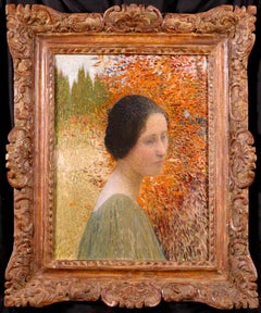 Portrait de Madame Martin - Post Impressionist Divisionist Oil by Henri Martin