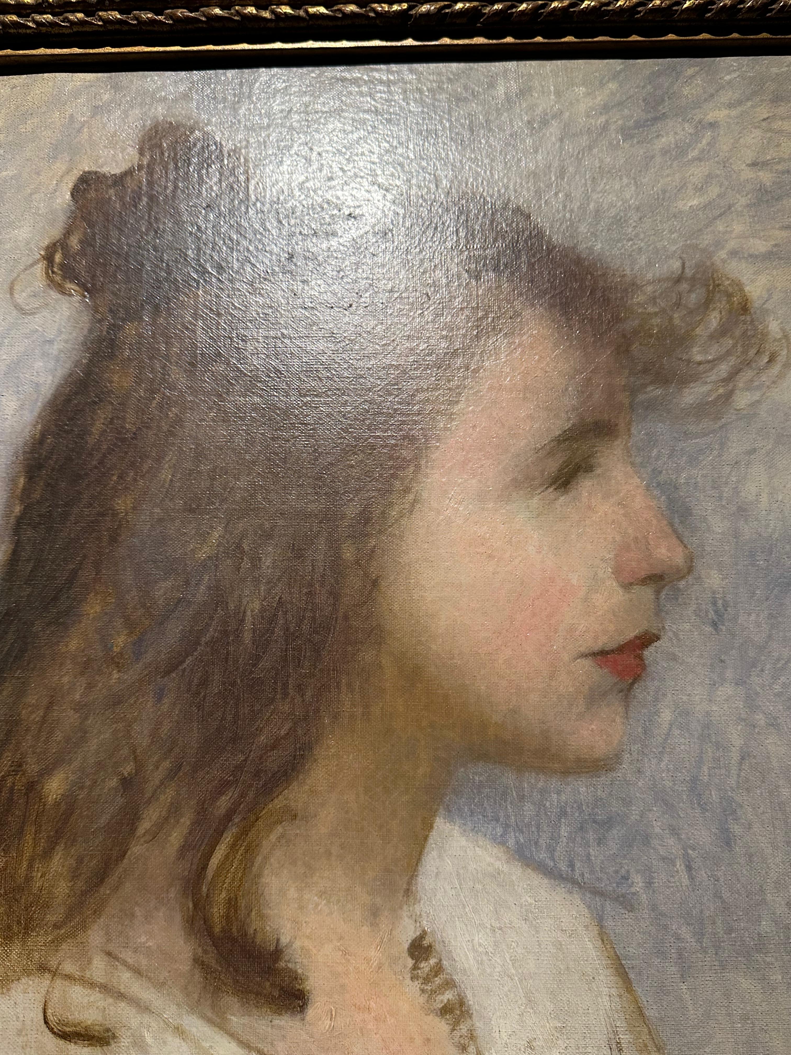 Retrato de una joven. Impresionismo francés en venta 5