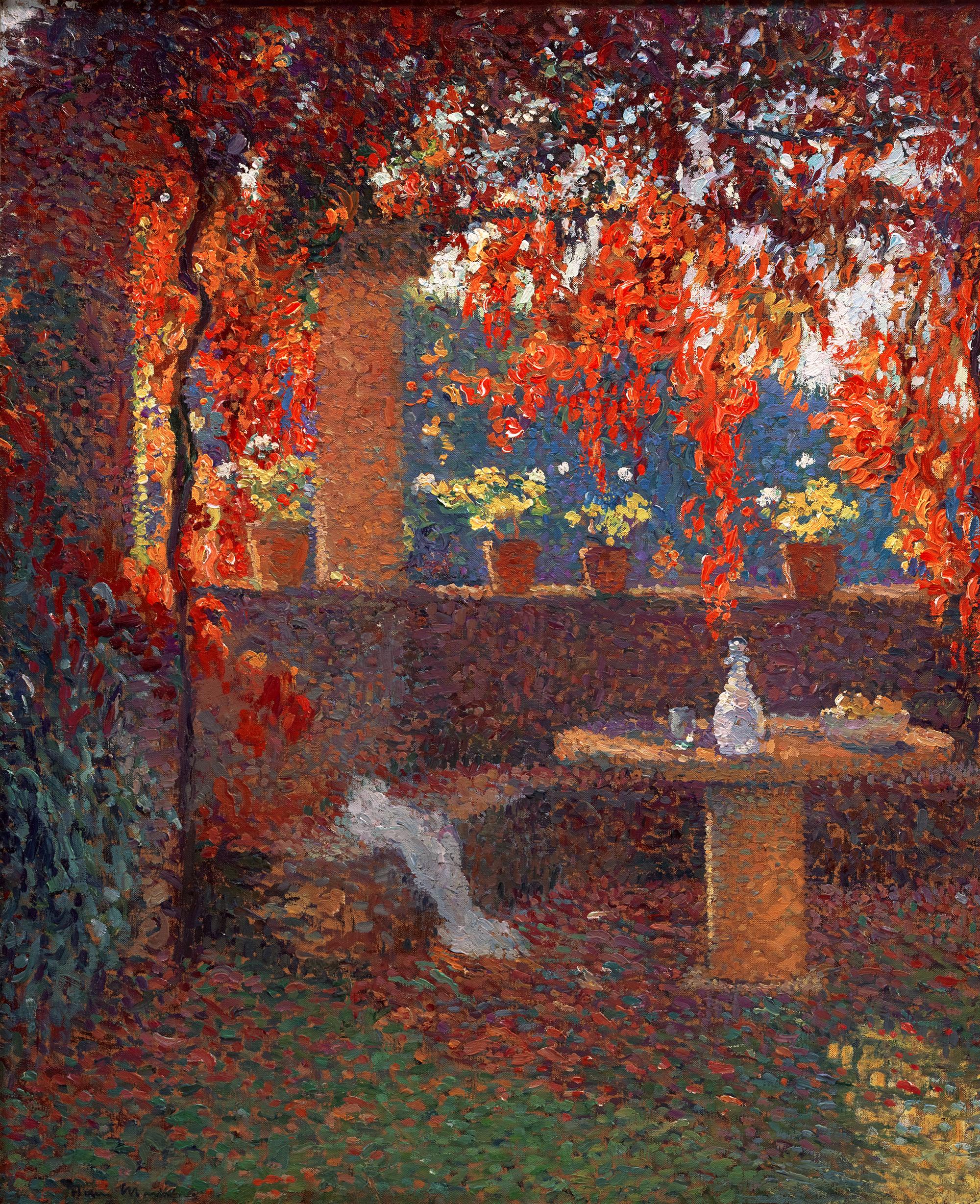 Henri Martin
French  1860-1943

Tonnelle nord-ouest au Parc de Marquayrol (La Pergola)

Signed “Henri Martin” (lower right)
Oil on canvas

A dazzling display of color and texture, Henri Martin's Tonnelle nord-ouest au Parc de Marquayrol (La Pergola)