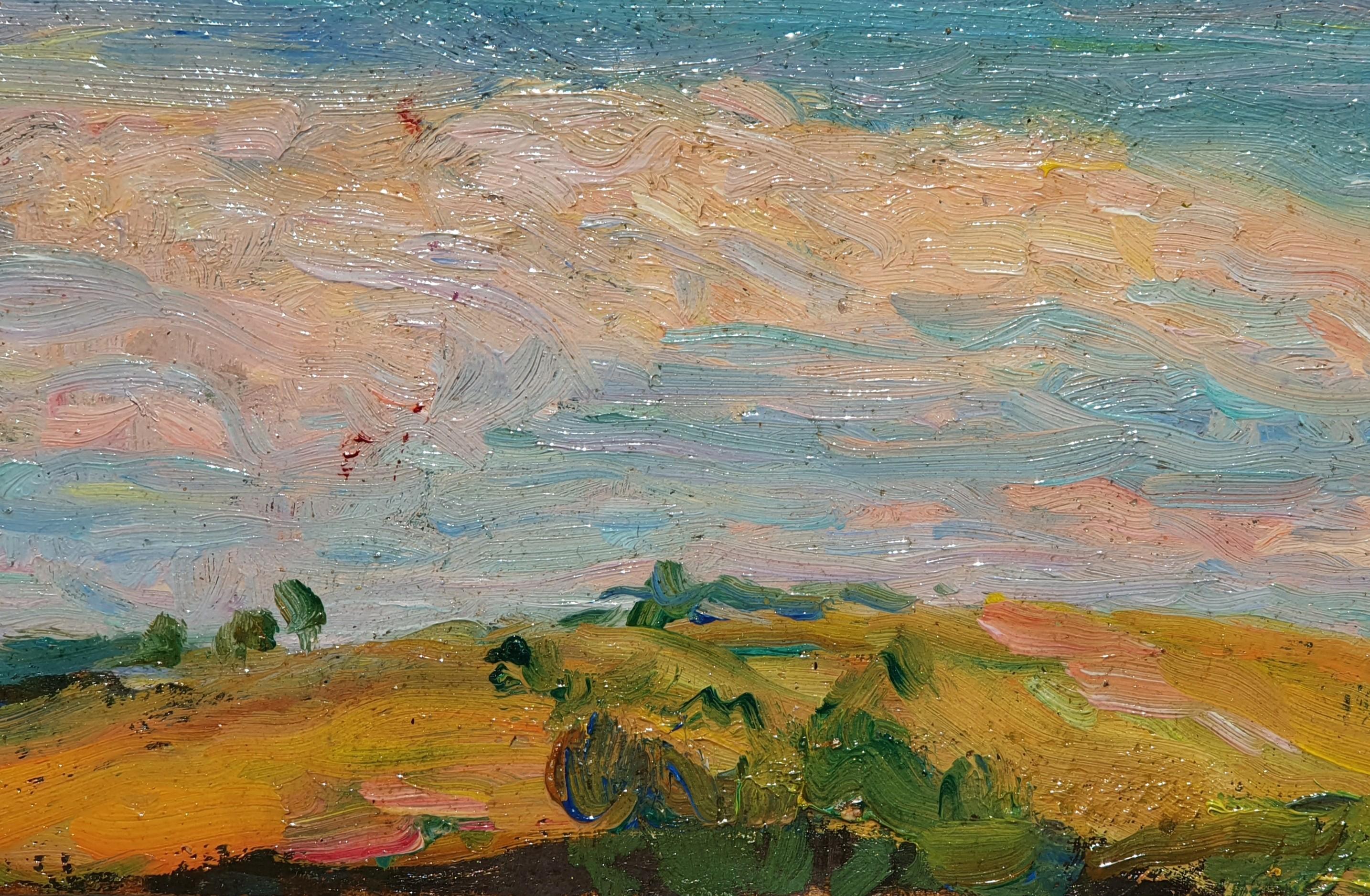 Zwei Studien der Wolken, ein doppelseitiges Ölgemälde auf Tafel von Henri Martin (ca. 1886) im Angebot 4
