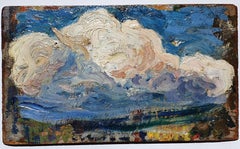 Due studi di nuvole, olio su tavola bifacciale di Henri Martin (1886 ca.)