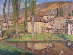 Vieilles Maisons au Printemps, großes impressionistisches Gemälde