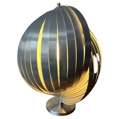Henri Mathieu Original 1970s Moon Lamp, Polished Steel