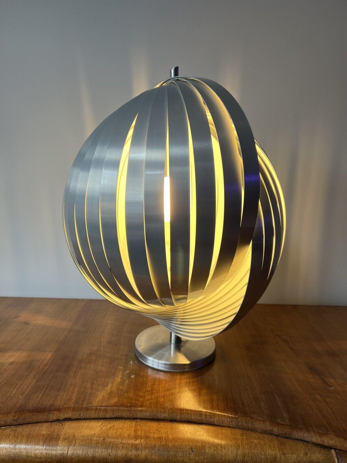 Late 20th Century Henri Mathieu Original 1970s Moon Lamp, Polished Steel For Sale