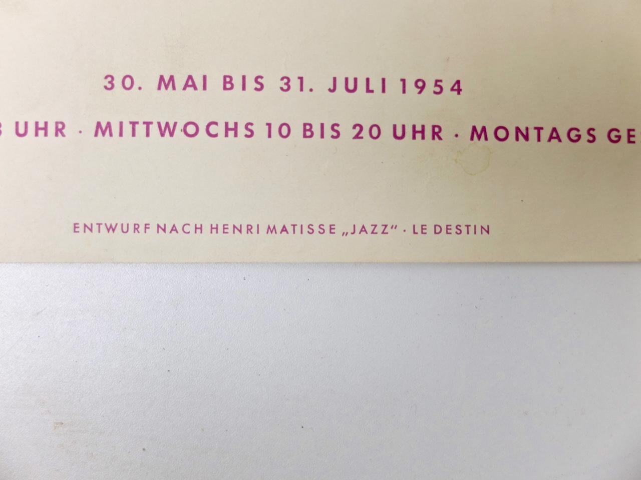 Henri Matisse, Affiches, Französische Plakate, Kaiser Wilhelm Museum, Krefe im Zustand „Gut“ im Angebot in Essen, NW