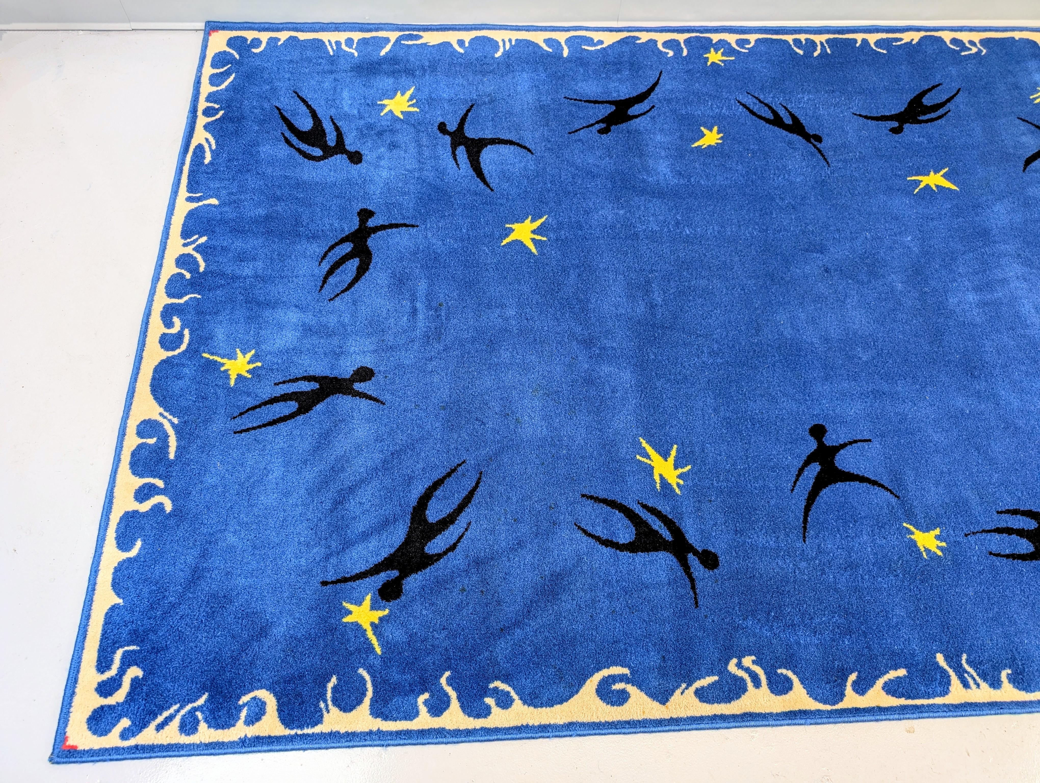 Henri Matisse zugeschrieben Vintage Wolle Teppich (Belgisch) im Angebot