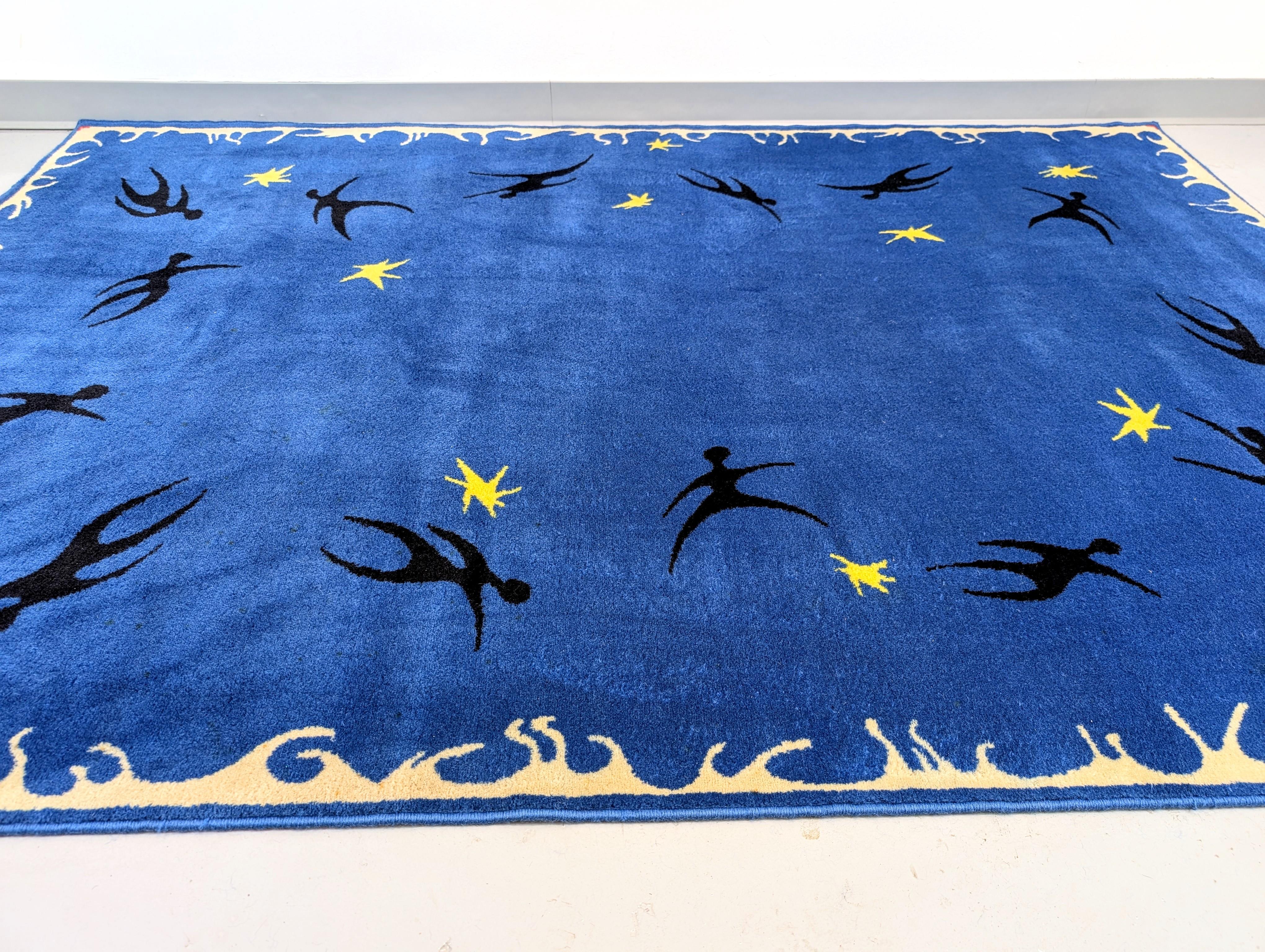 Henri Matisse zugeschrieben Vintage Wolle Teppich (Handgeknüpft) im Angebot