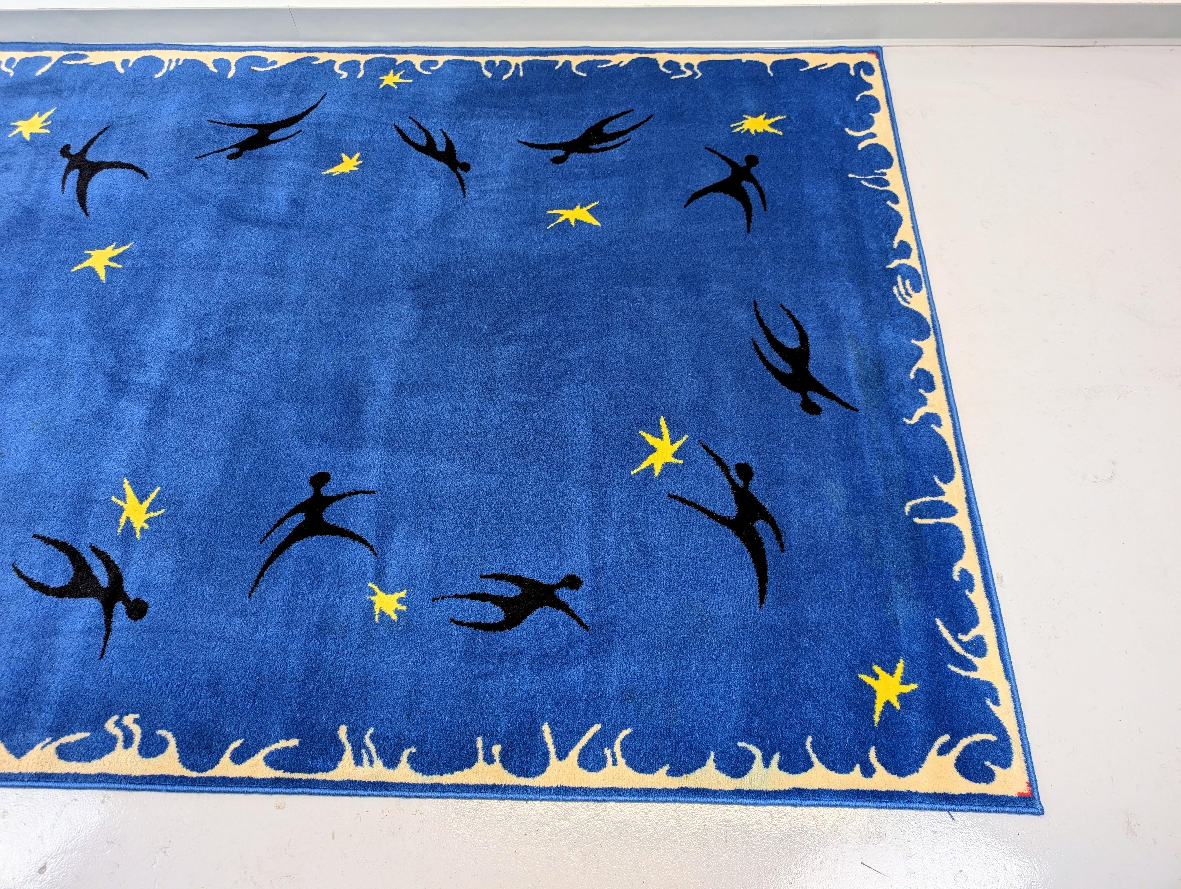 Henri Matisse zugeschrieben Vintage Wolle Teppich im Zustand „Gut“ im Angebot in Lynn, MA