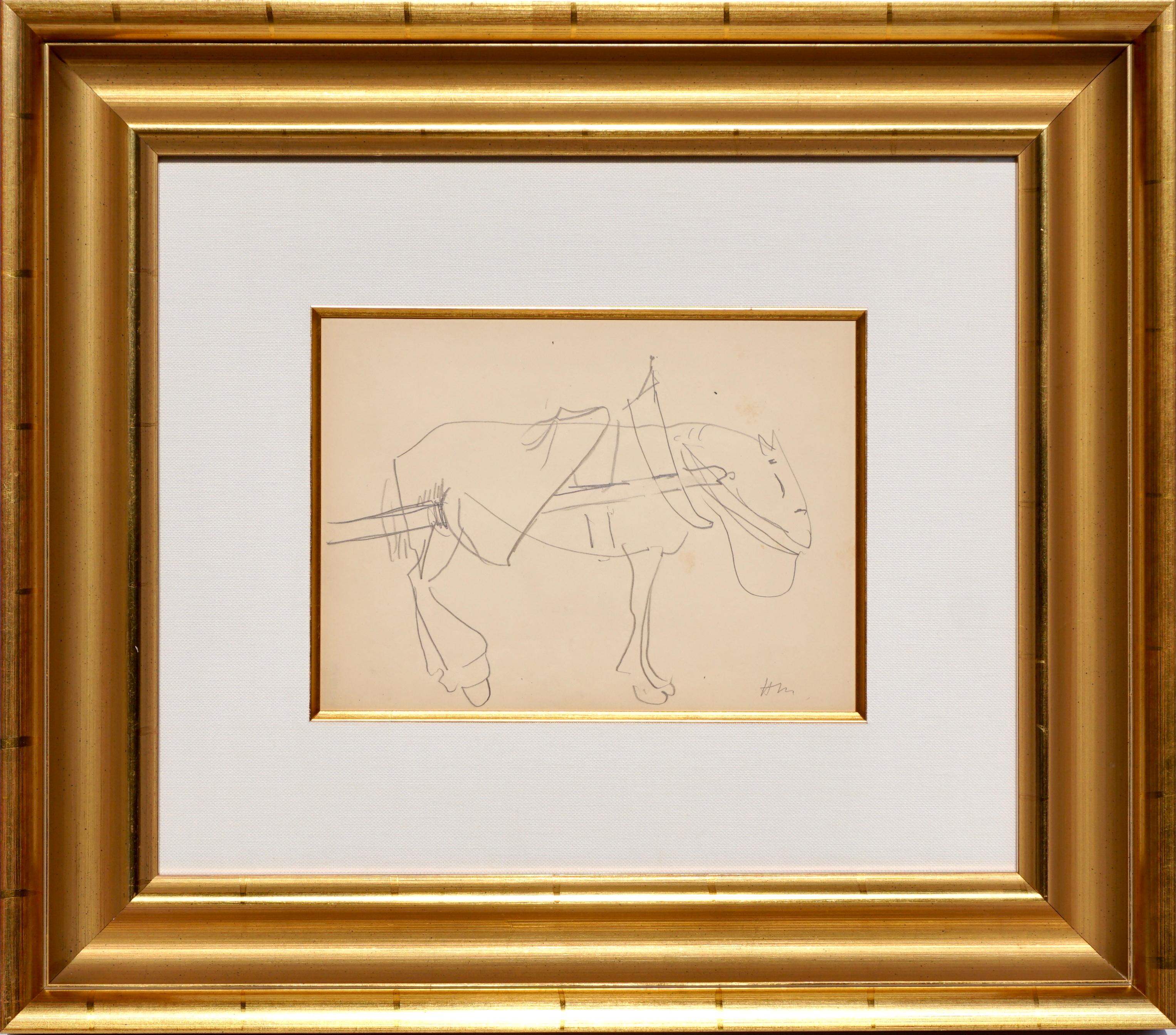 Henri Matisse (French 1869-1954) Pencil Drawing Of A Working Horse Catalogued as Number Z 548 in the Artist Archives

Pencil on paper, c. 1900, signed with initials 'HM' lower right.

Sheet: 9 3/8 x 11 3/4 in. 
Framed: 21.5 x 24.75 Museum Frame