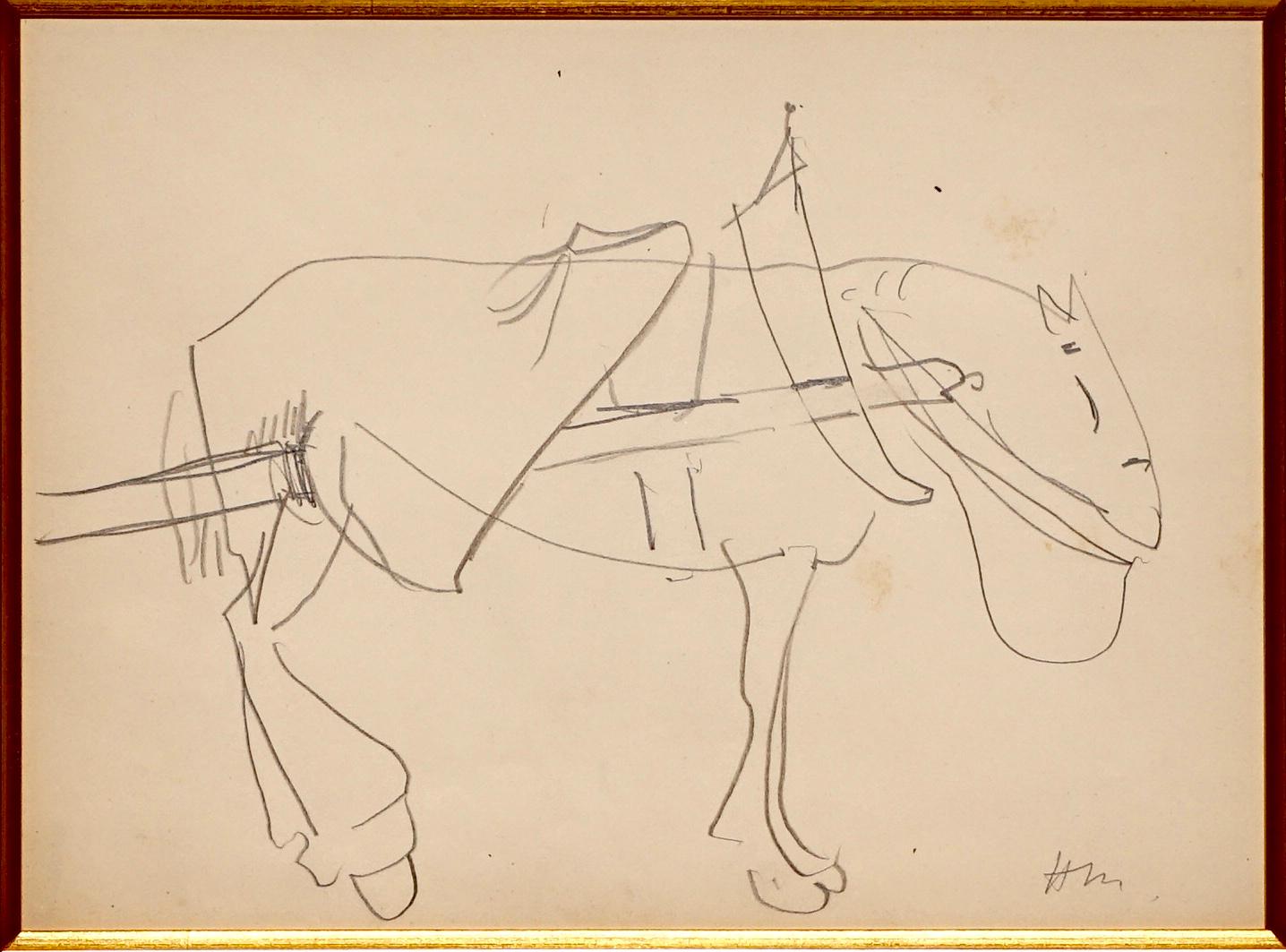 Modern Henri Matisse Crayon Drawing Direct from Matisse Estate