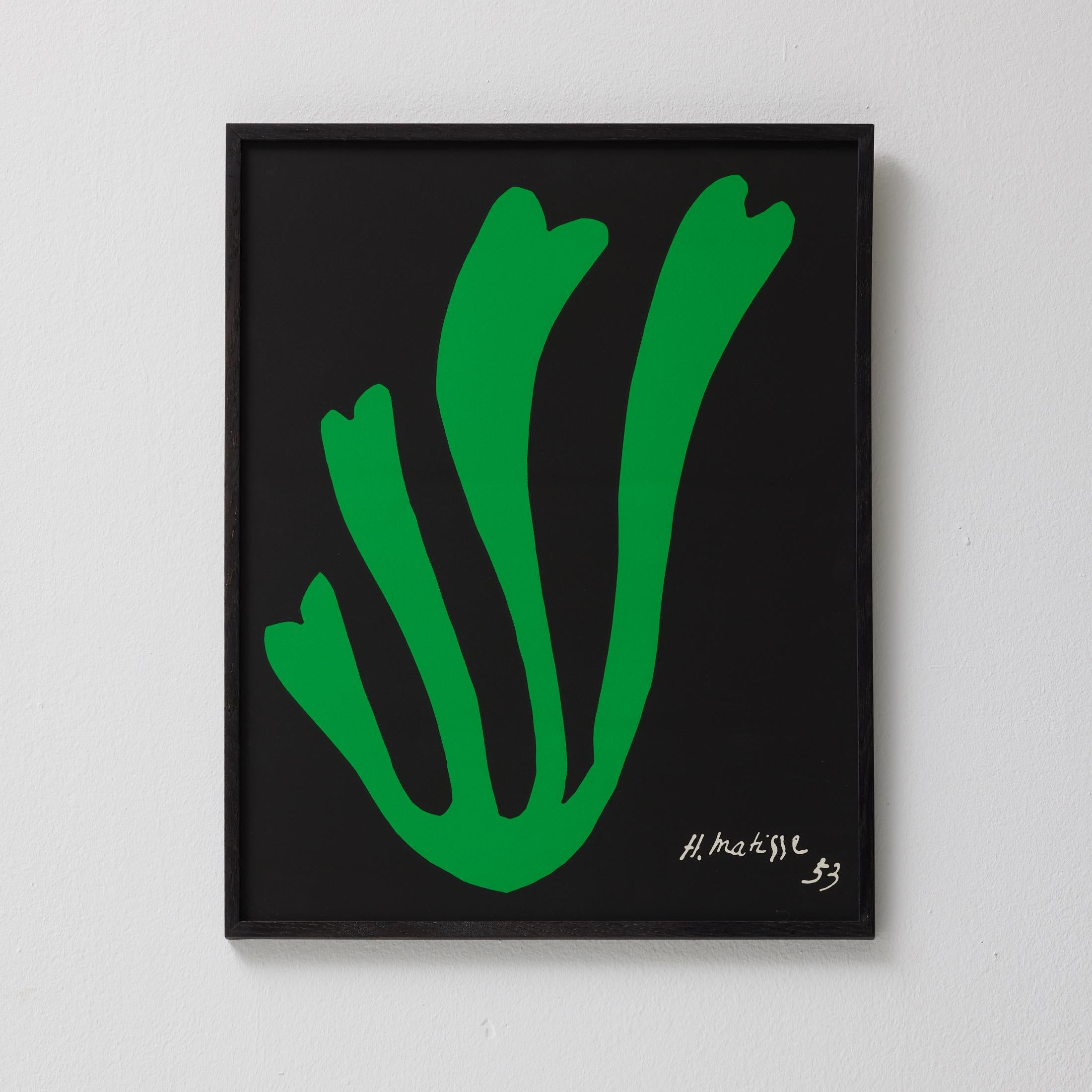 Immerse yourself in the timeless brilliance of Henri Matisse's artistic mastery with this captivating color lithograph from his revered Cut Out Series. Created in 1953 and meticulously edited by Nouvelle Images in the 1970s, this piece exudes