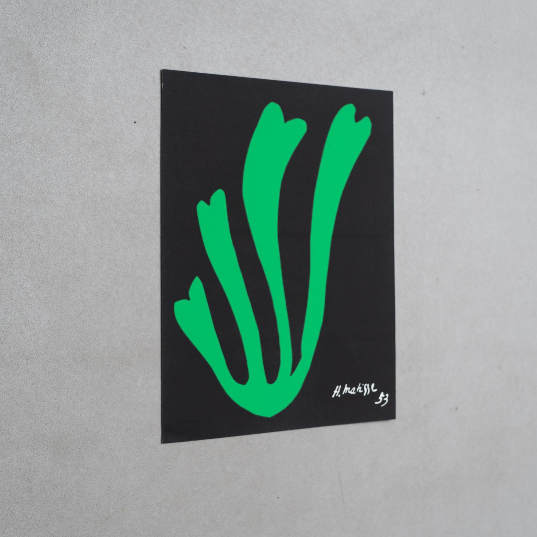Modern Henri Matisse Fern Cut Out Lithography in Black and Green, 1953 For Sale