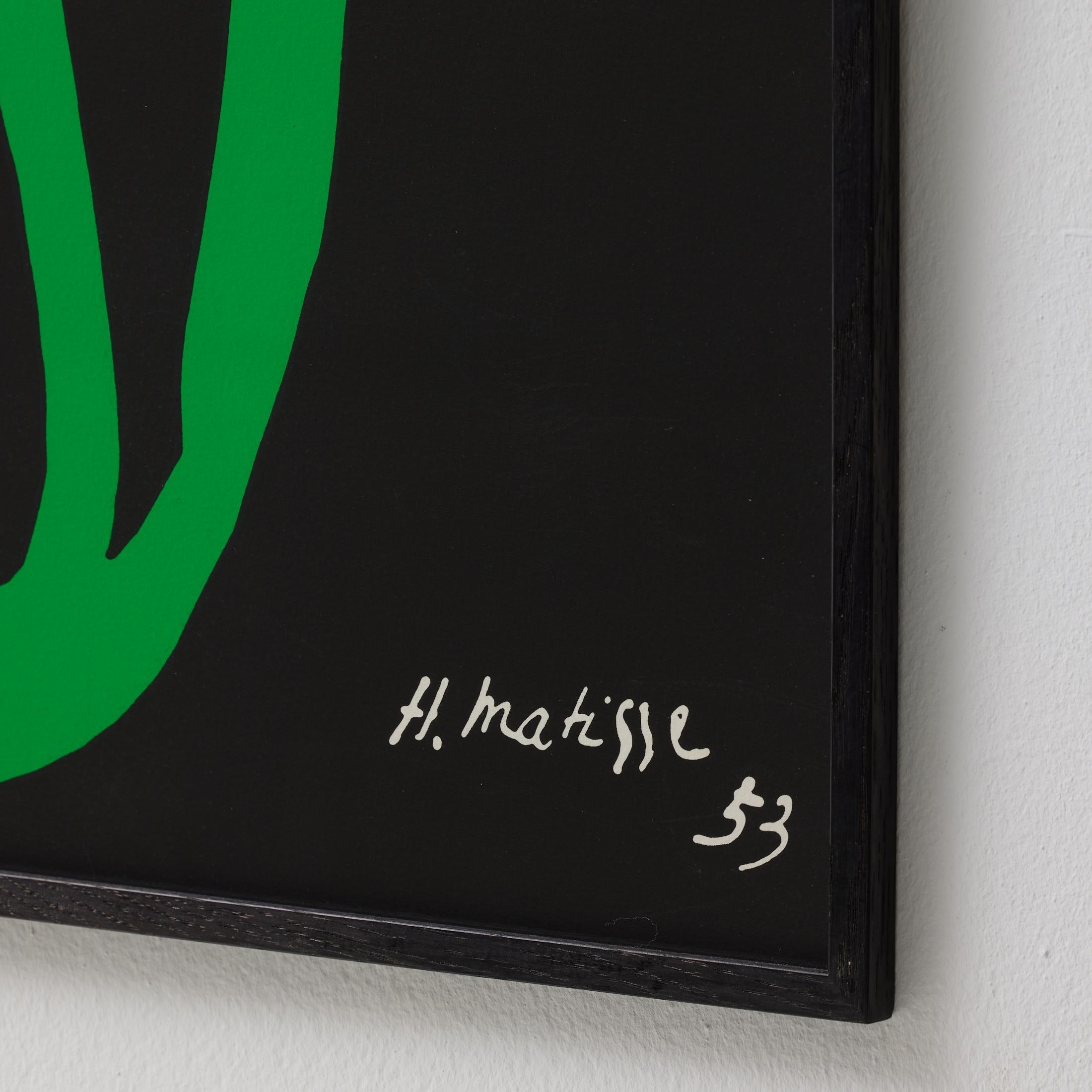 Henri Matisse Fern Cut Out Lithography in Black and Green, 1953 In Good Condition For Sale In Barcelona, Barcelona