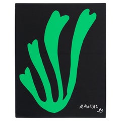 Vintage Henri Matisse Fern Cut Out Lithography in Black and Green, 1953