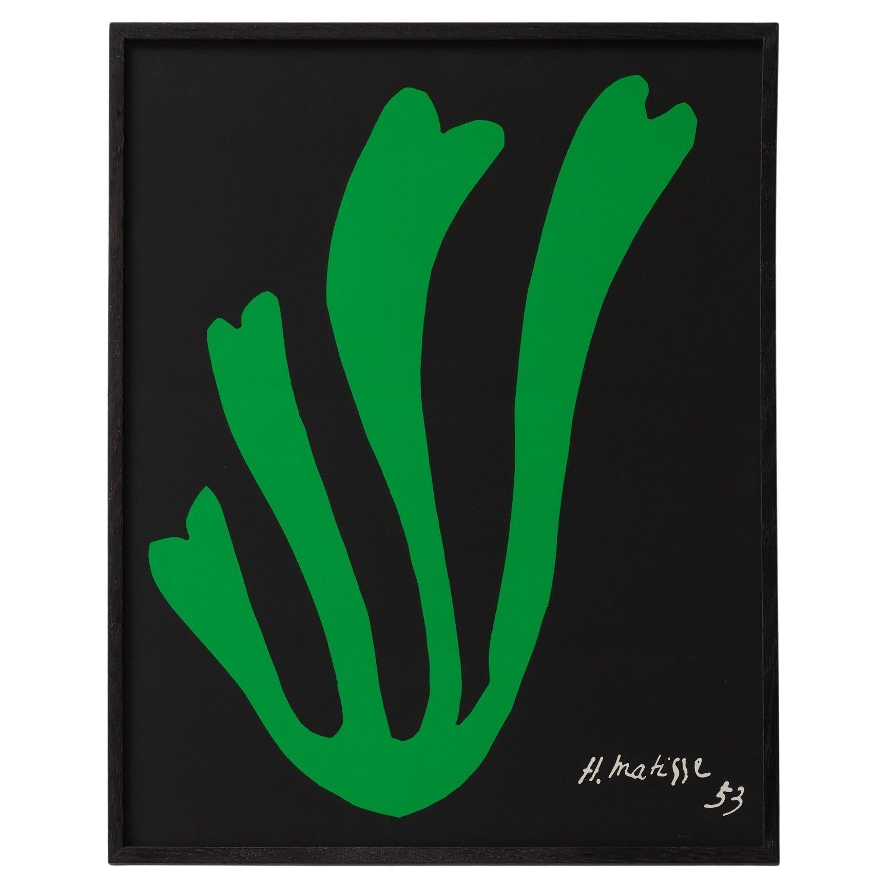 Henri Matisse Fern Cut Out Lithography in Black and Green, 1953