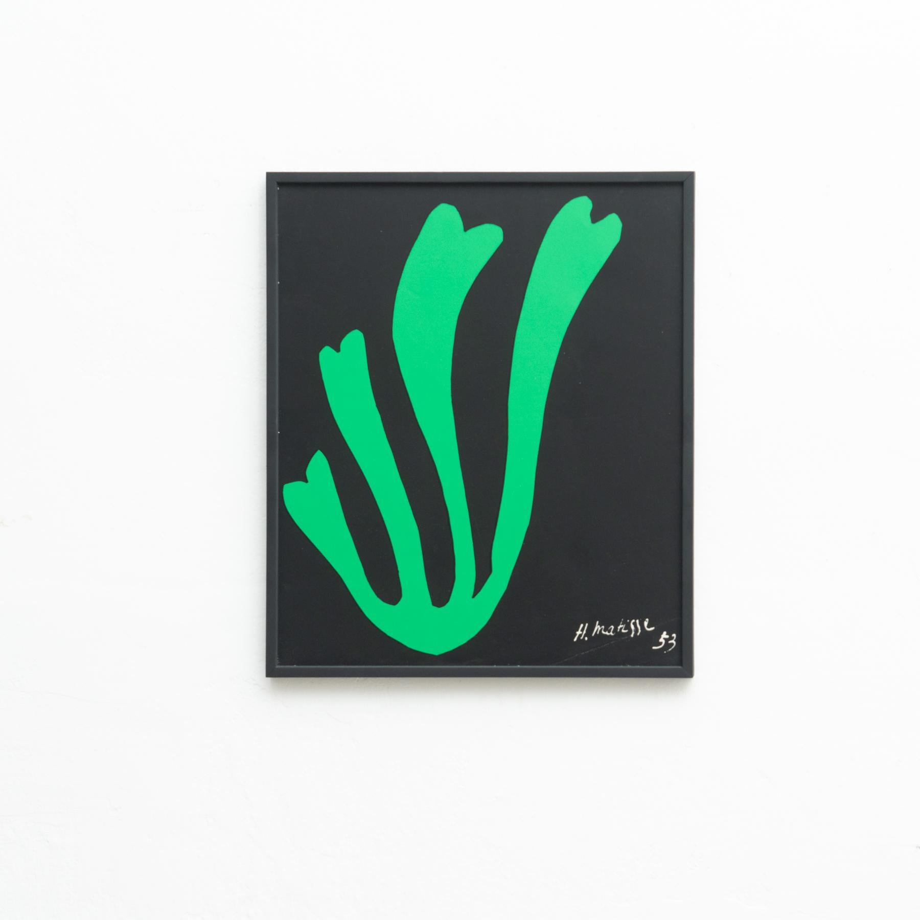 Late 20th Century Henri Matisse Fern Cut Out Lithography in Black and Green, 1953 For Sale