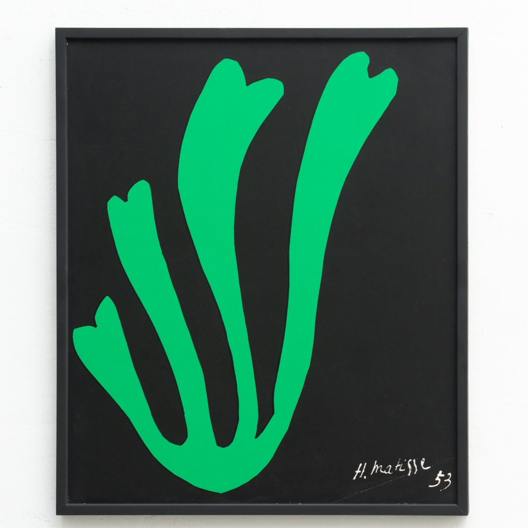 Paper Henri Matisse Fern Cut Out Lithography in Black and Green, 1953 For Sale
