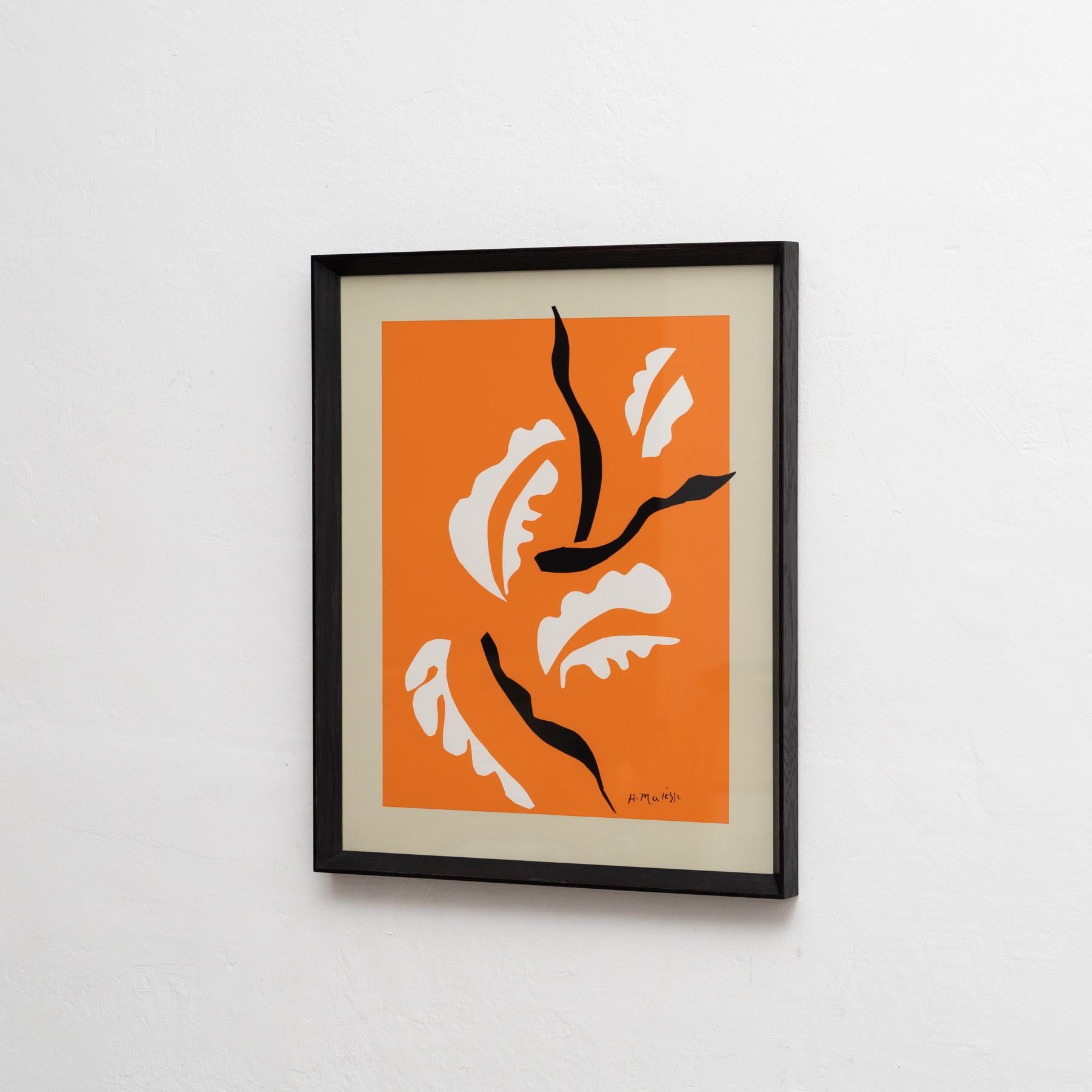 Modern Henri Matisse Framed Color Lithography, circa 1970 For Sale