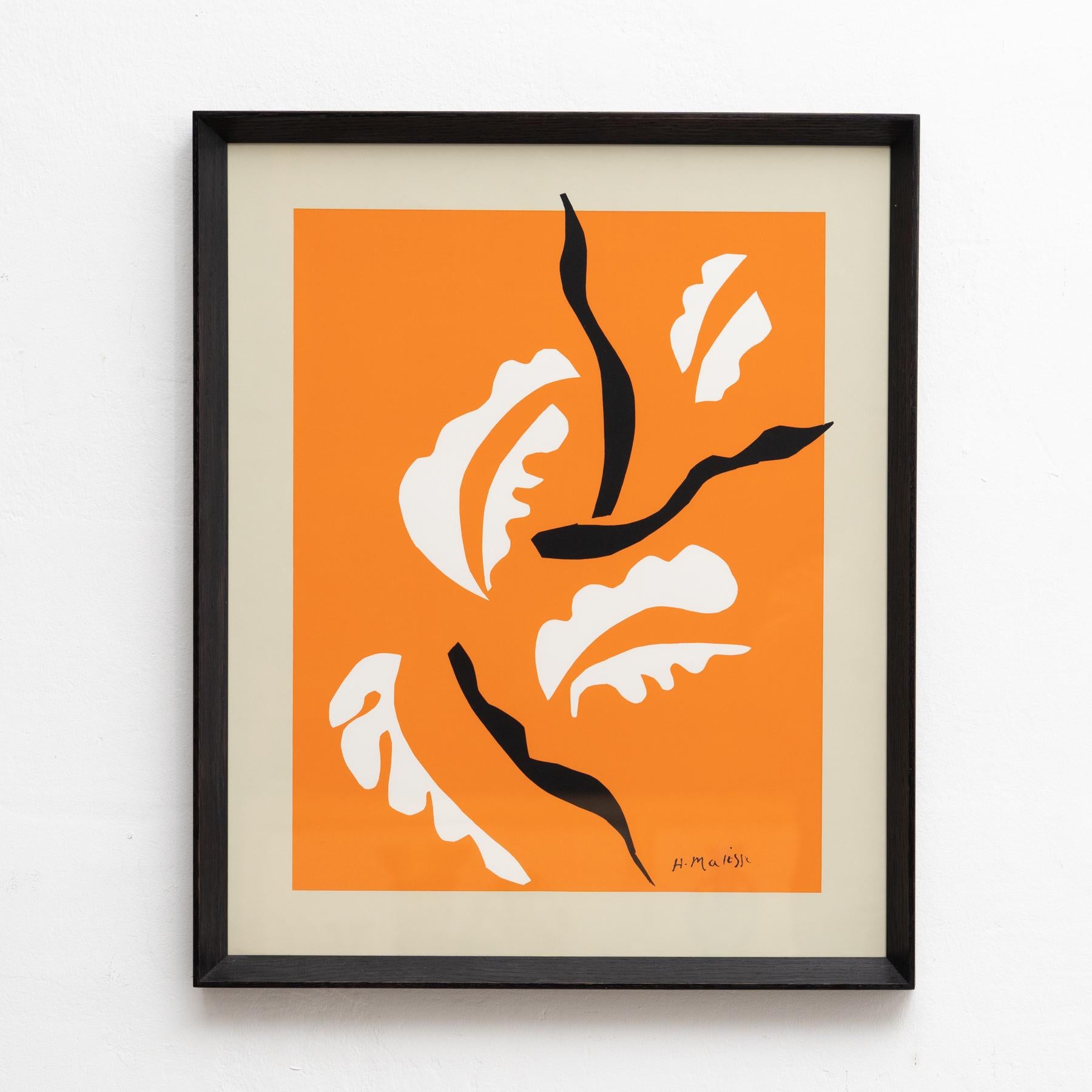 French Henri Matisse Framed Color Lithography, circa 1970 For Sale