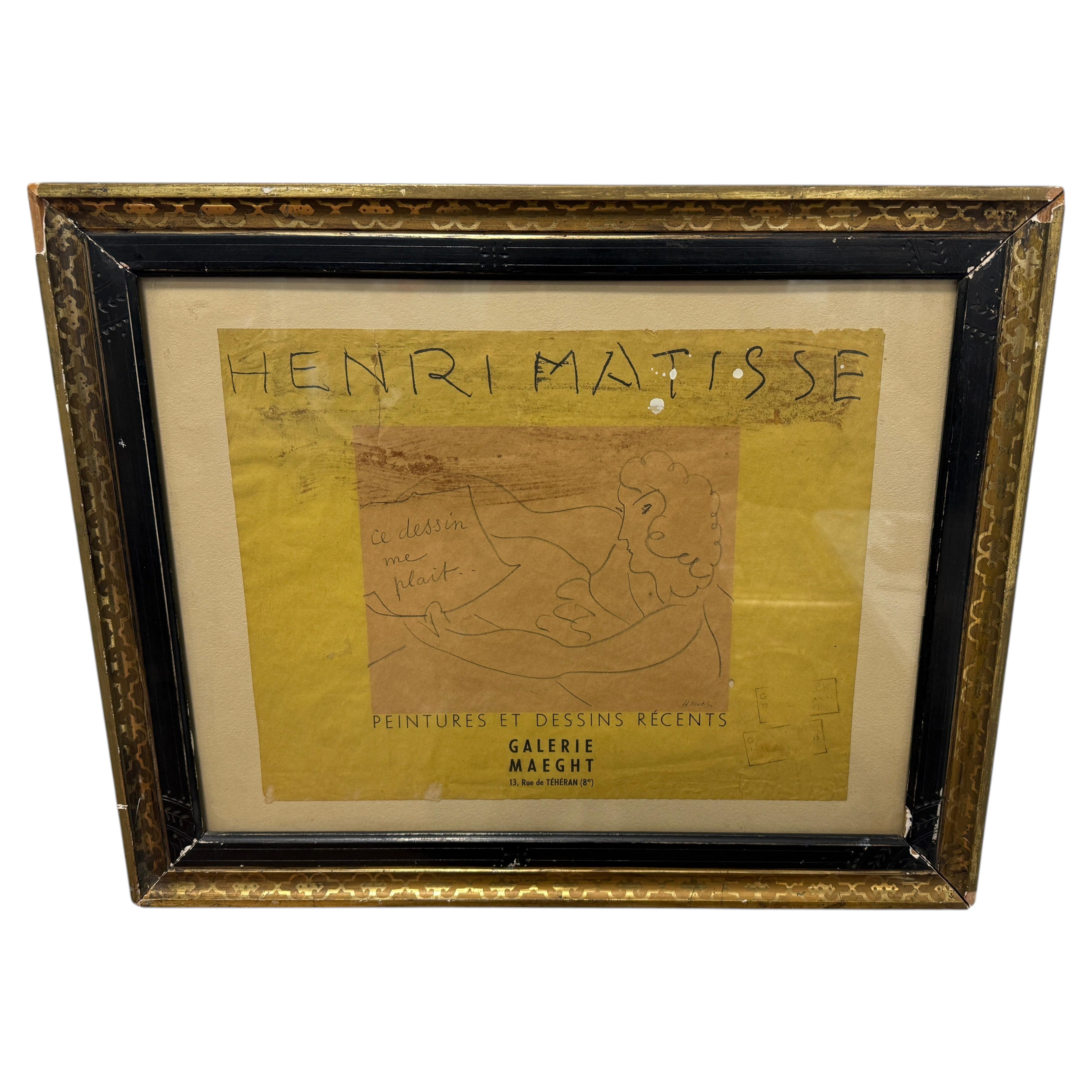 Henri Matisse Galerie Maeght Affiche de l'exposition "Ce dessin me plaît", Paris, 1945 en vente